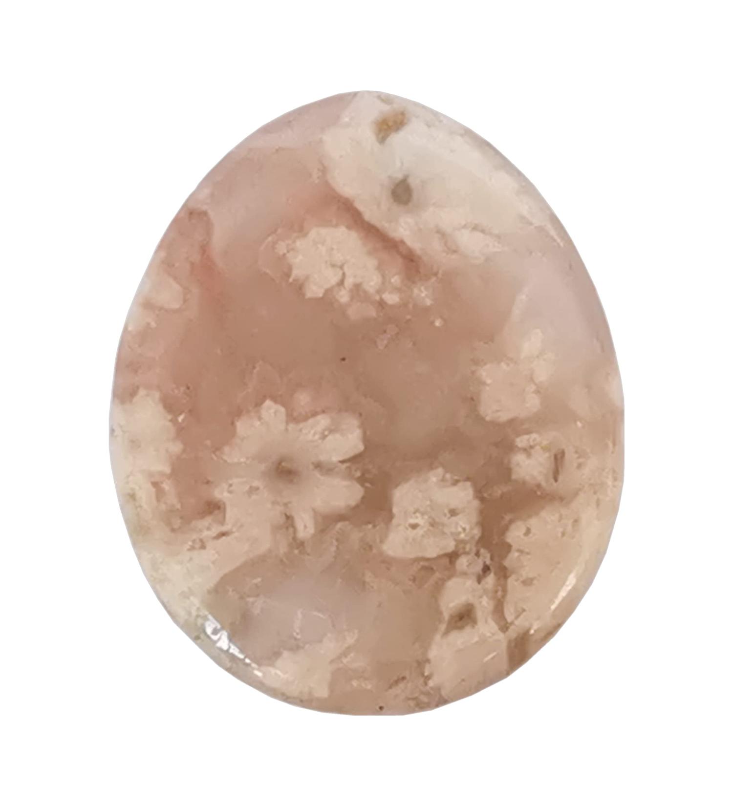 Manekieko Natural Sakura Agate Water Drop Chakra Thumb Worry Stone - Stress Relief Healing Reiki Crystal Pocket Palm Stones - International Shipping Available - Buy Online on GoSupps.com