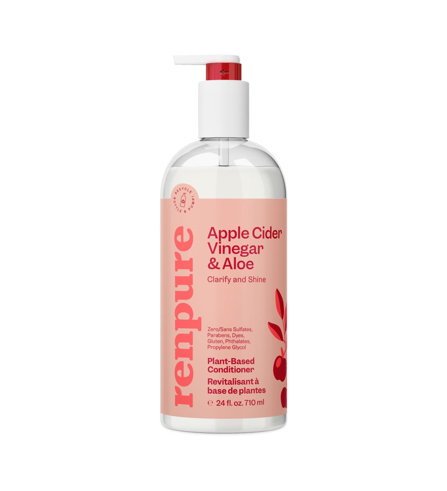 Renpure Plant Based Apple Cider Vinegar & Aloe Conditioner 24 oz - Clarify & Shine | Best Vegan Hair Care for Healthy Hair - Buy Online on GoSupps.com