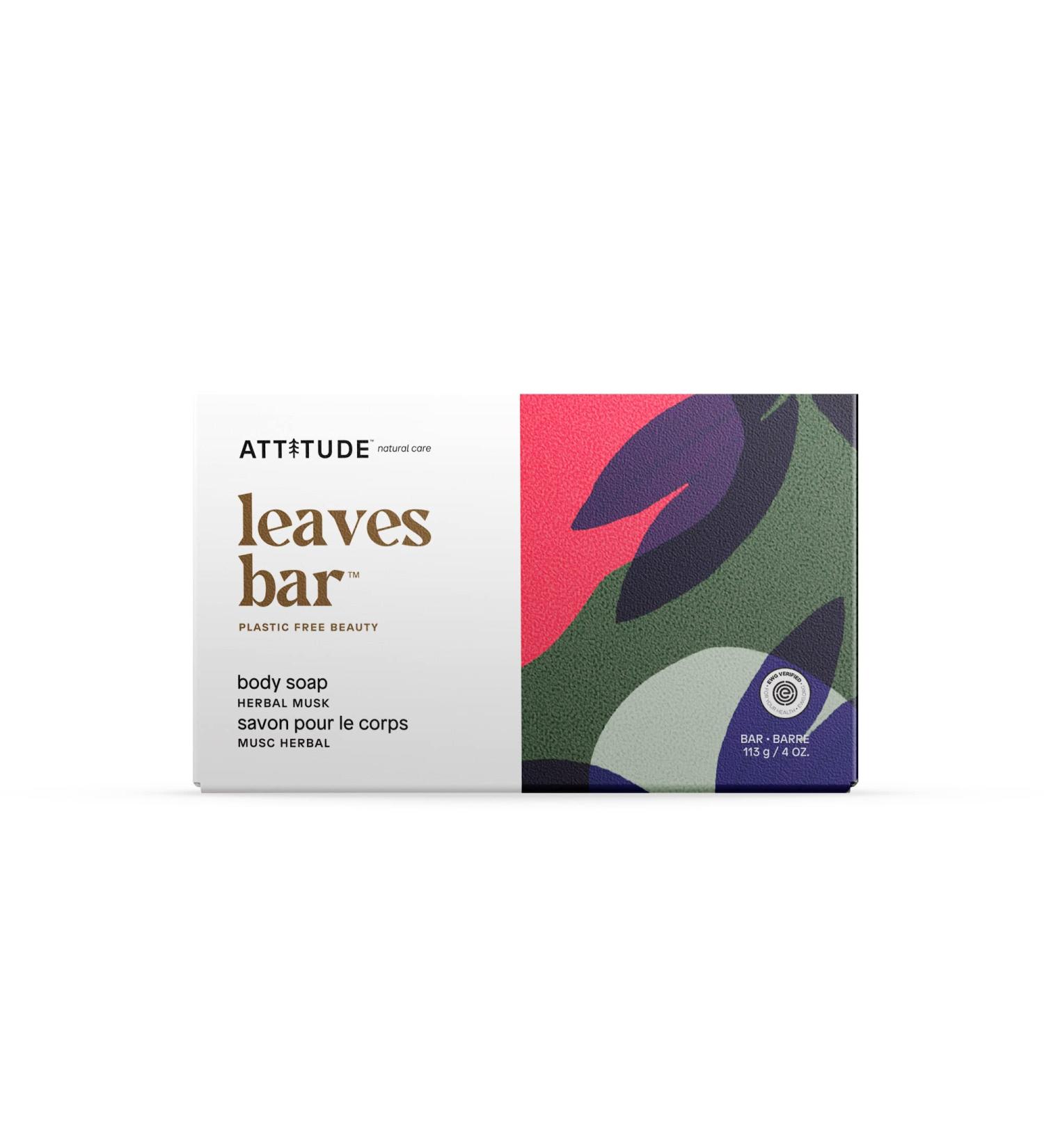 ATTITUDE Herbal Musk Body Soap Bar | EWG Verified, Plastic-Free, Vegan & Cruelty-Free | 4 oz - Buy Online on GoSupps.com