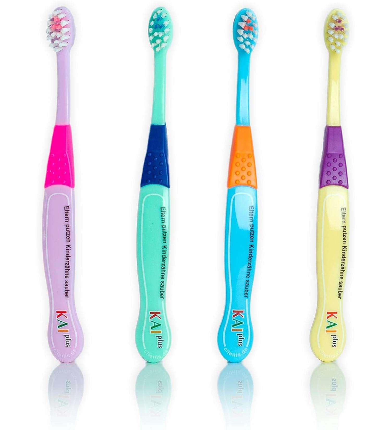 Clienis Baby Toothbrush Set for 0-3 Years | Extra Soft Children's Toothbrush - 4 Pack Kai Plus Care - Buy Online on GoSupps.com