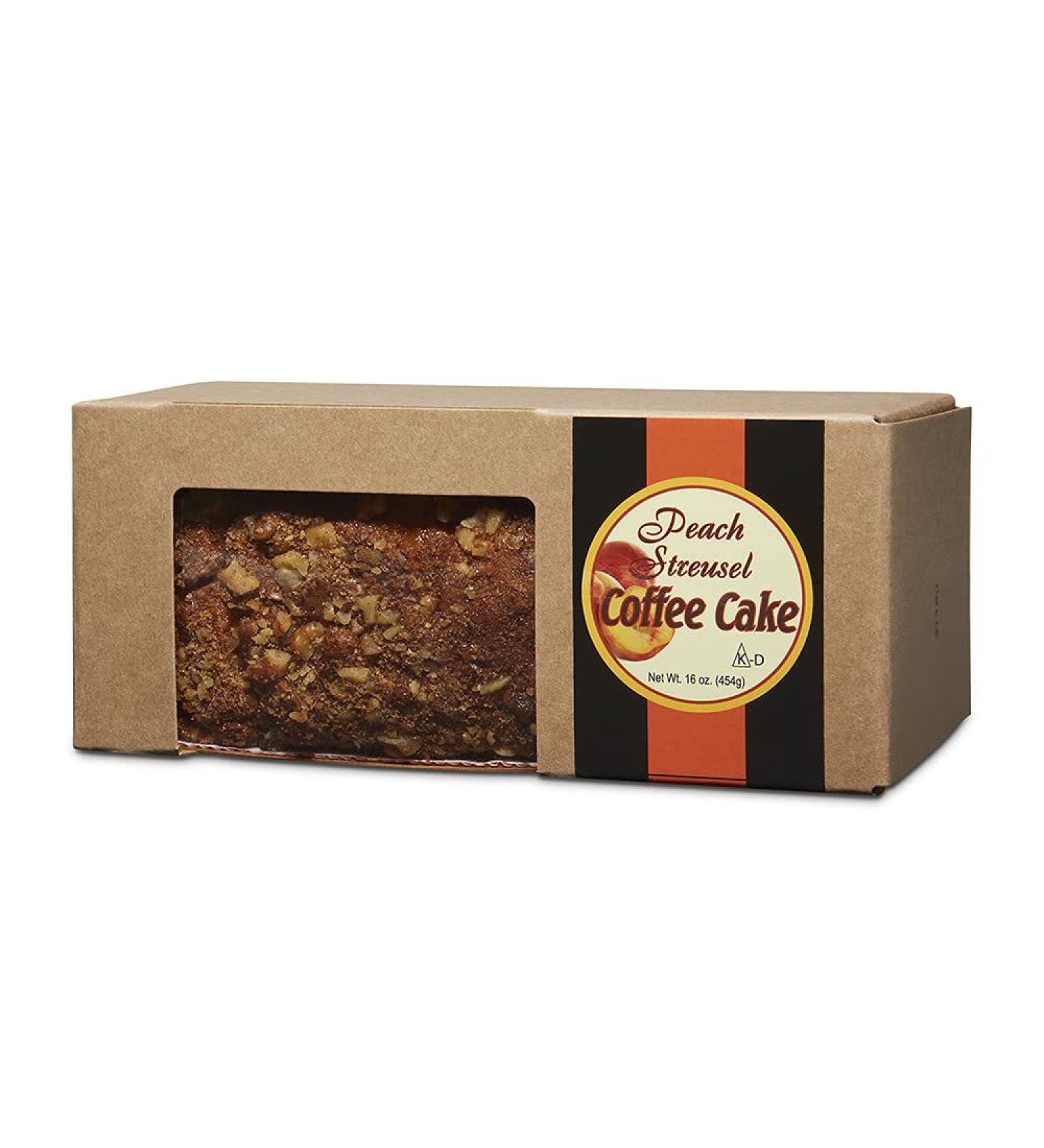 Beatrice Bakery Co. Peach Streusel Coffee Cake | 16 oz Box | Moist Cake with Cinnamon, Brown Sugar & Walnuts | Serves 8-10 - Buy Online on GoSupps.com