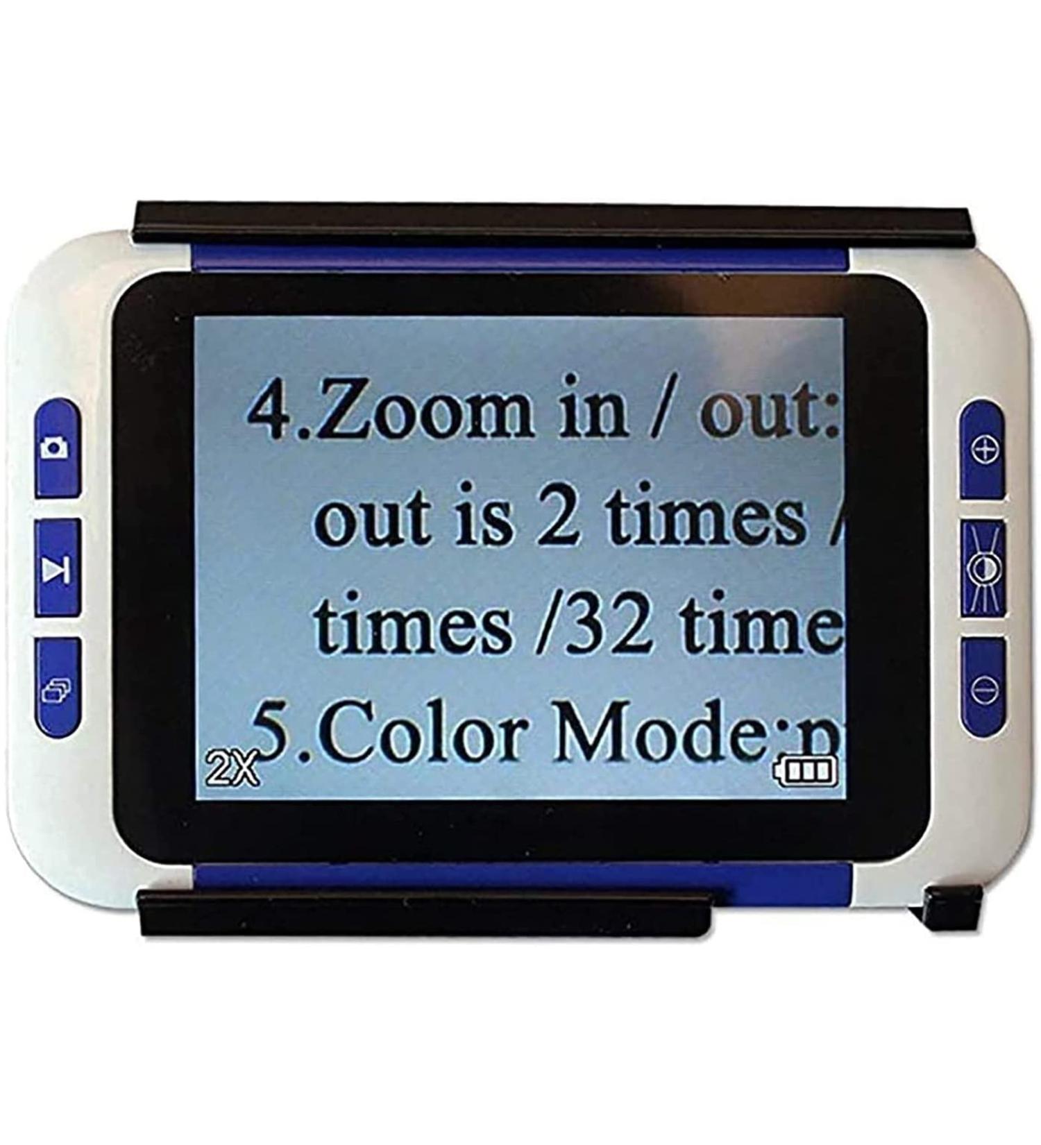 Portable Digital Magnifier Portable Video Magnifier 2x-32x Zoom 3.5" Electronic Reading Aid with Foldable Handle Freeze Multiple Color for Elderly in Reading Writing - Buy Online on GoSupps.com