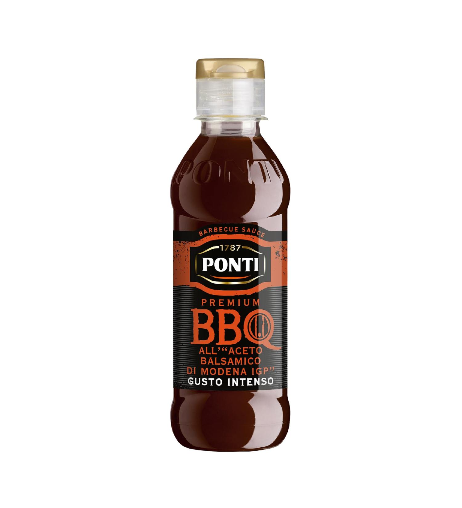  Ponti Ponti Premium BBQ BBQ Sauce Balsamic Vinegar of Modena I.G.P. Seasoning Bridges with decided BBQ taste 1 bottle of 250 g - Buy Online on GoSupps.com