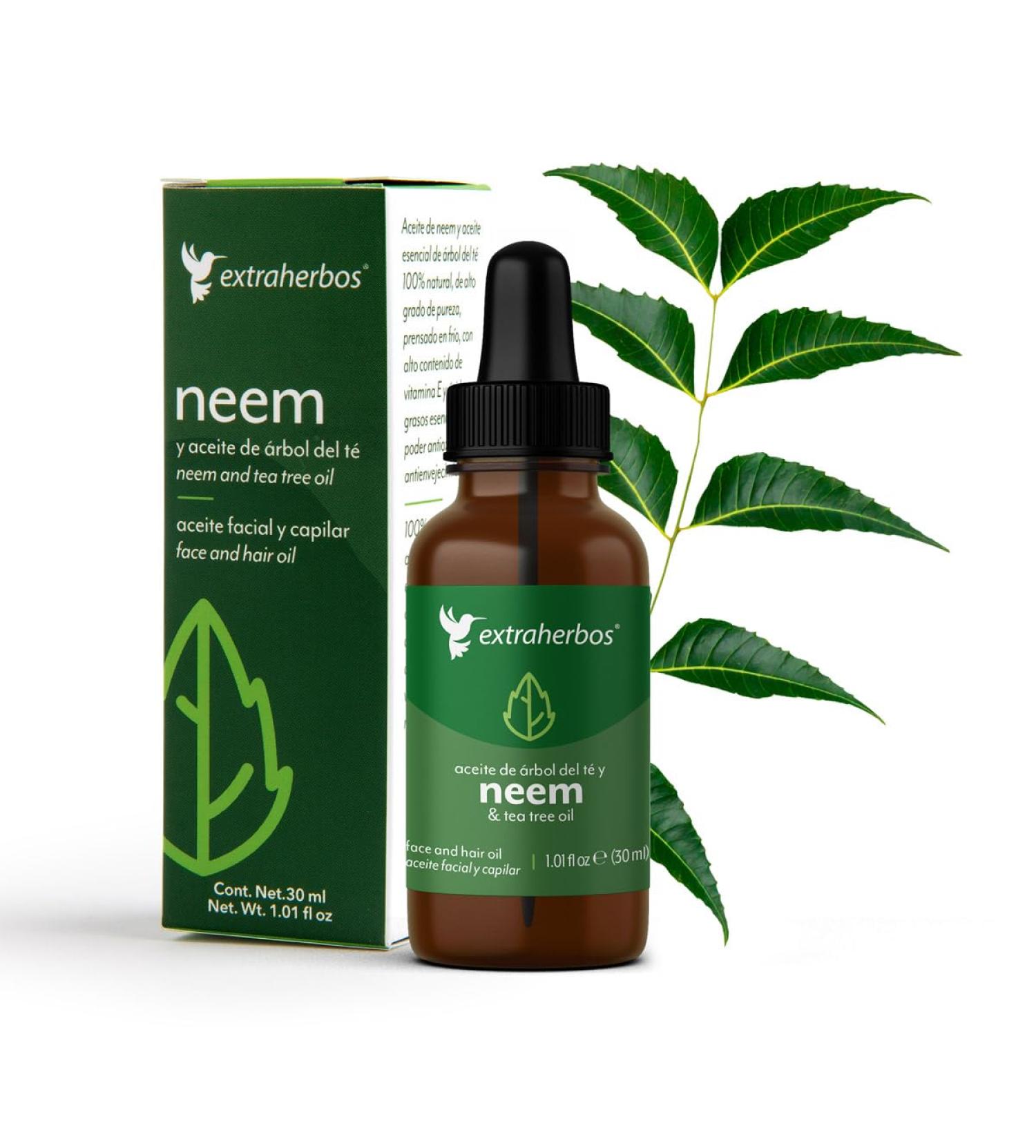 Organic Neem Oil with Tea Tree Oil | Pure Cold Pressed Moisturizing Healing Oil for Oily Skin | 30 ml Non-Comedogenic All Skin Types - Buy Online on GoSupps.com