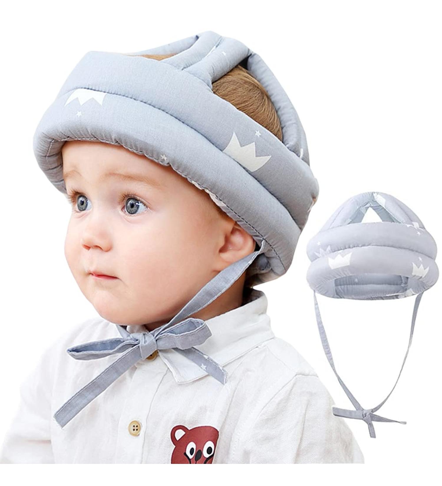 360 Anti-Collision Baby Helmet - Shockproof Head Protection for Infants & Toddlers (6-36 Months) - Adjustable Cotton Cap in Gray - Buy Online on GoSupps.com