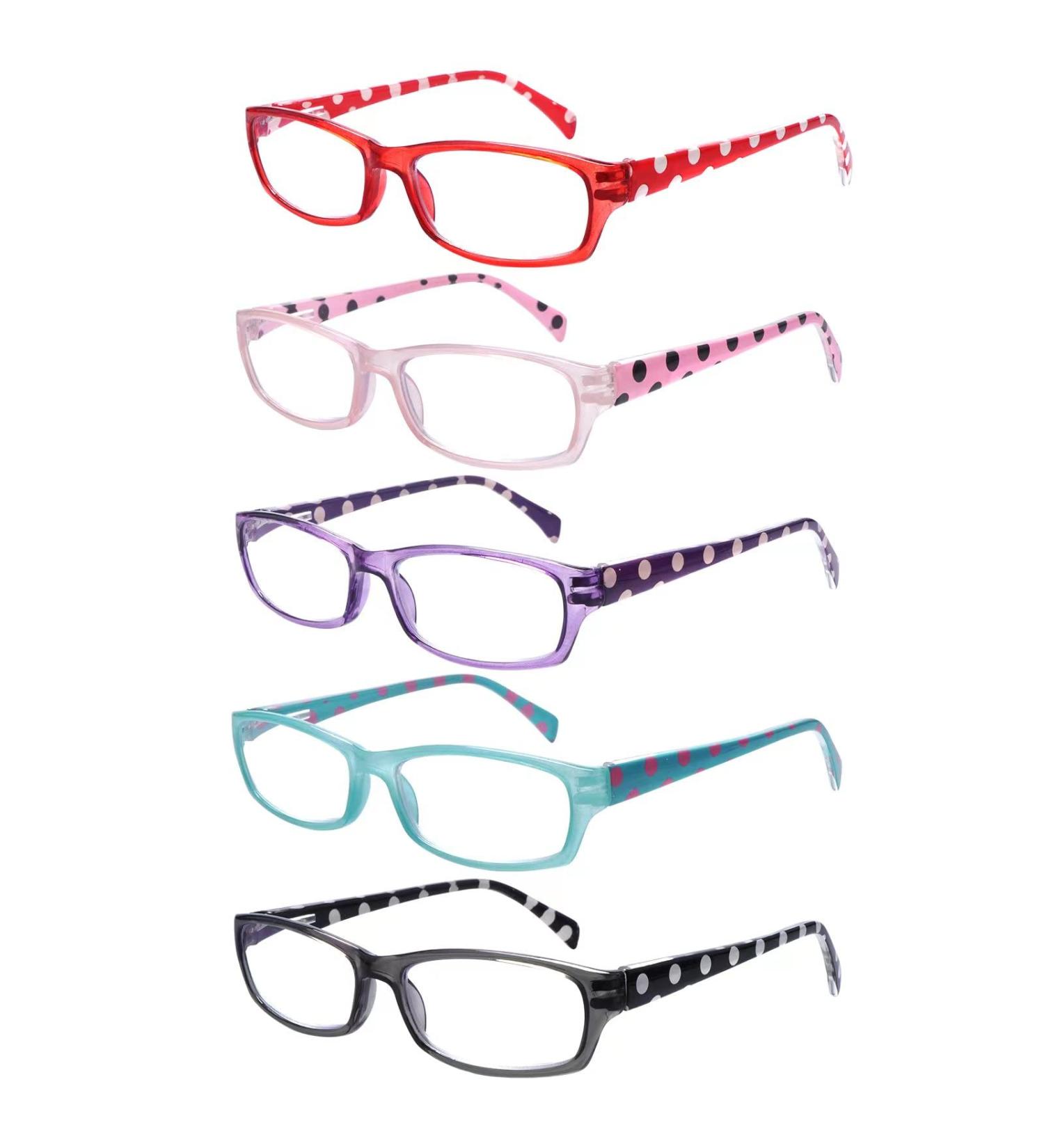 5 Pack Women's Blue Light Blocking Reading Glasses - Anti UV Multicolor 1.25x - Clear Vision & Comfort - Buy Online on GoSupps.com
