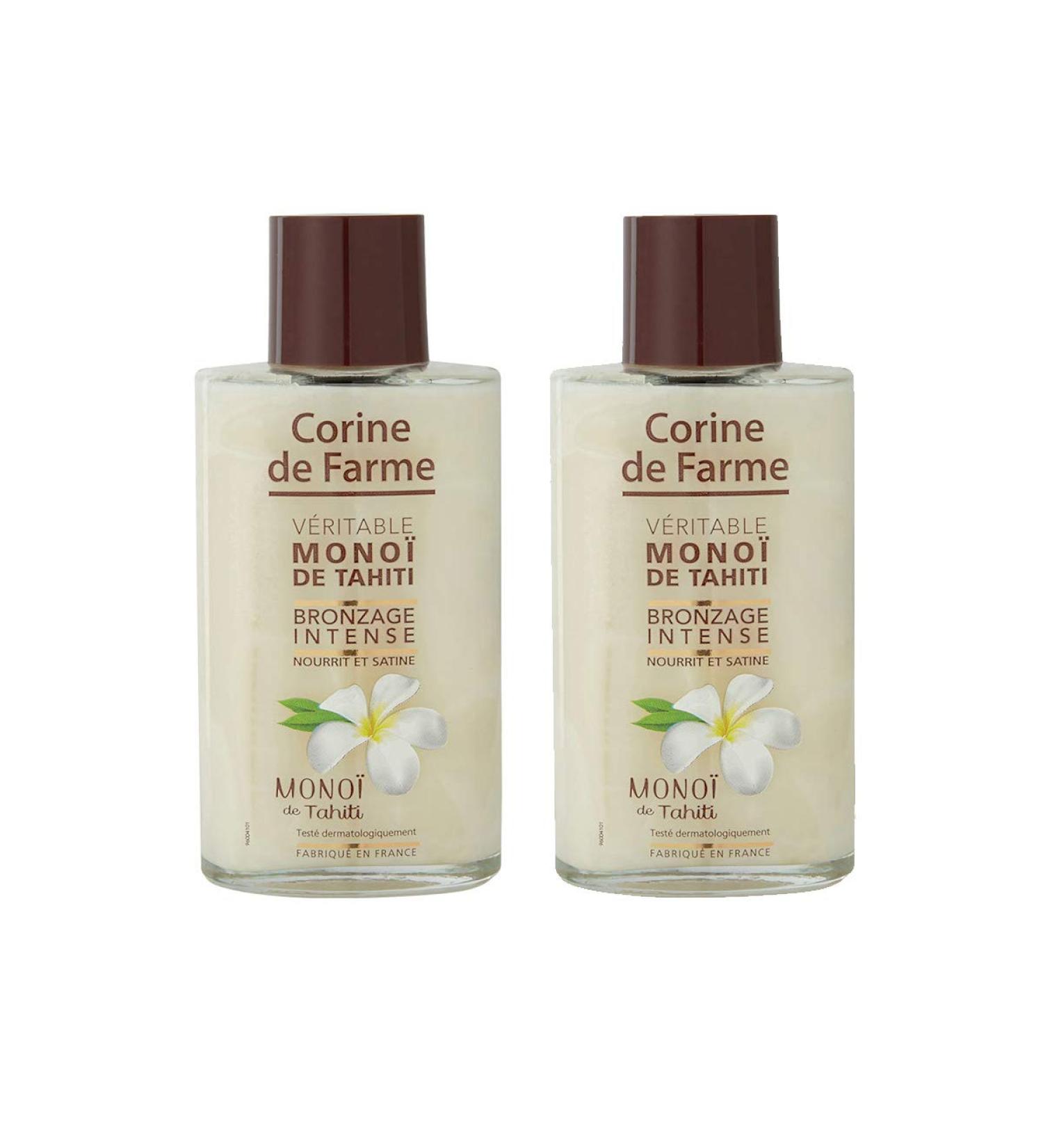 Corine de Farme Genuine Tahitian Monoi - Set of 2 Bottles of 100% Natural Monoi from Tahiti Delicately Scented - 99% Monoi - Moisturizes and Soothes the Skin - Ideal for Perfecting the Tanning - Buy Online on GoSupps.com