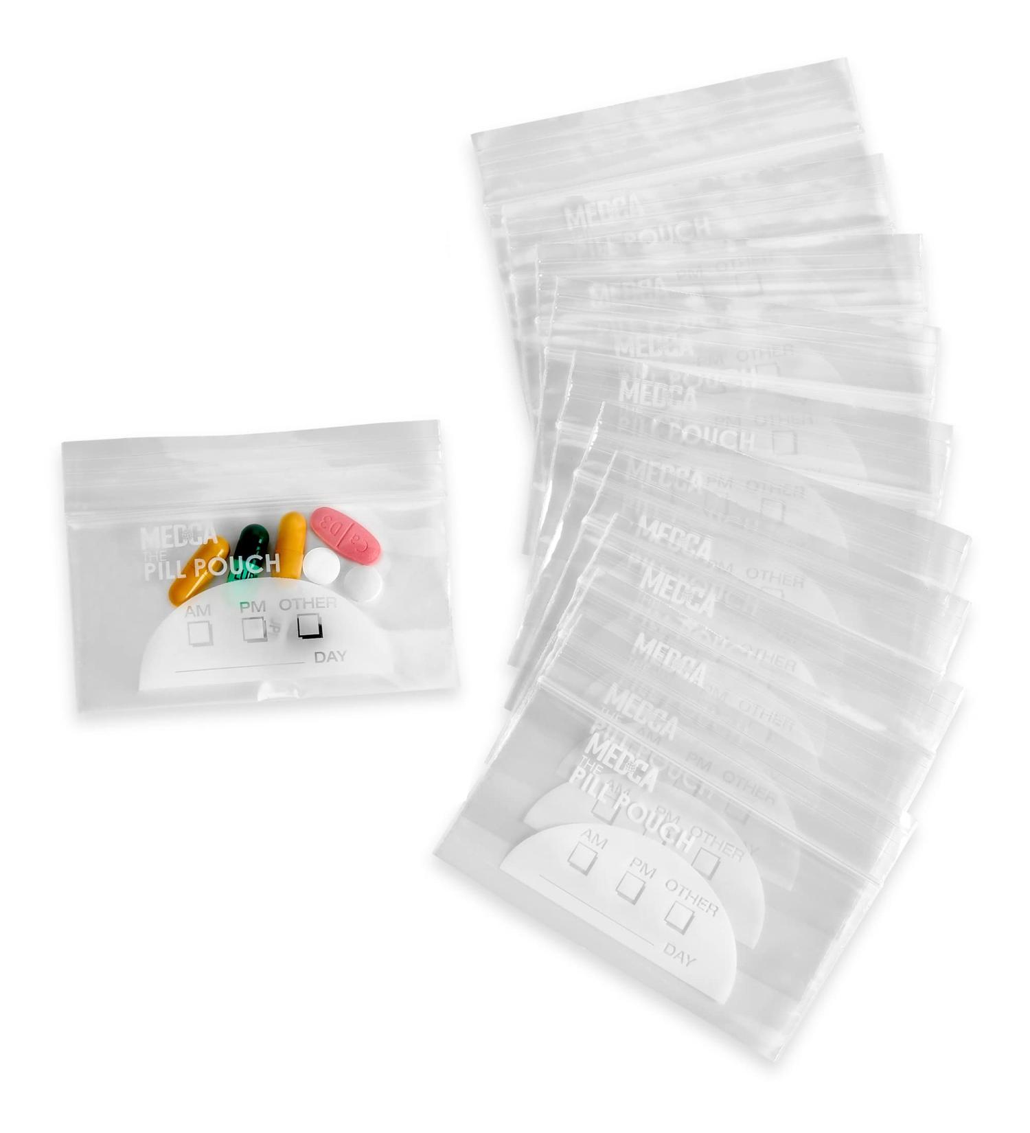 Buy Pill Pouch Bags - Pack of 100 | 4x2.75 | BPA-Free Disposable Zipper Bags for Daily AM PM Medicine Organization | Clear Reusable with Write-on Labels - Buy Online on GoSupps.com