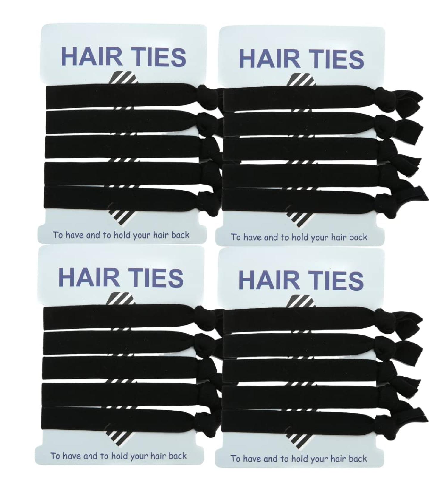 Hasoar Handmade Knotted Man Bun Hair Ties 20pcs - Elastic Bands for Men | No Damage Flat Hairties - Perfect Gift for Long Curly Hair | Black - Buy Online on GoSupps.com