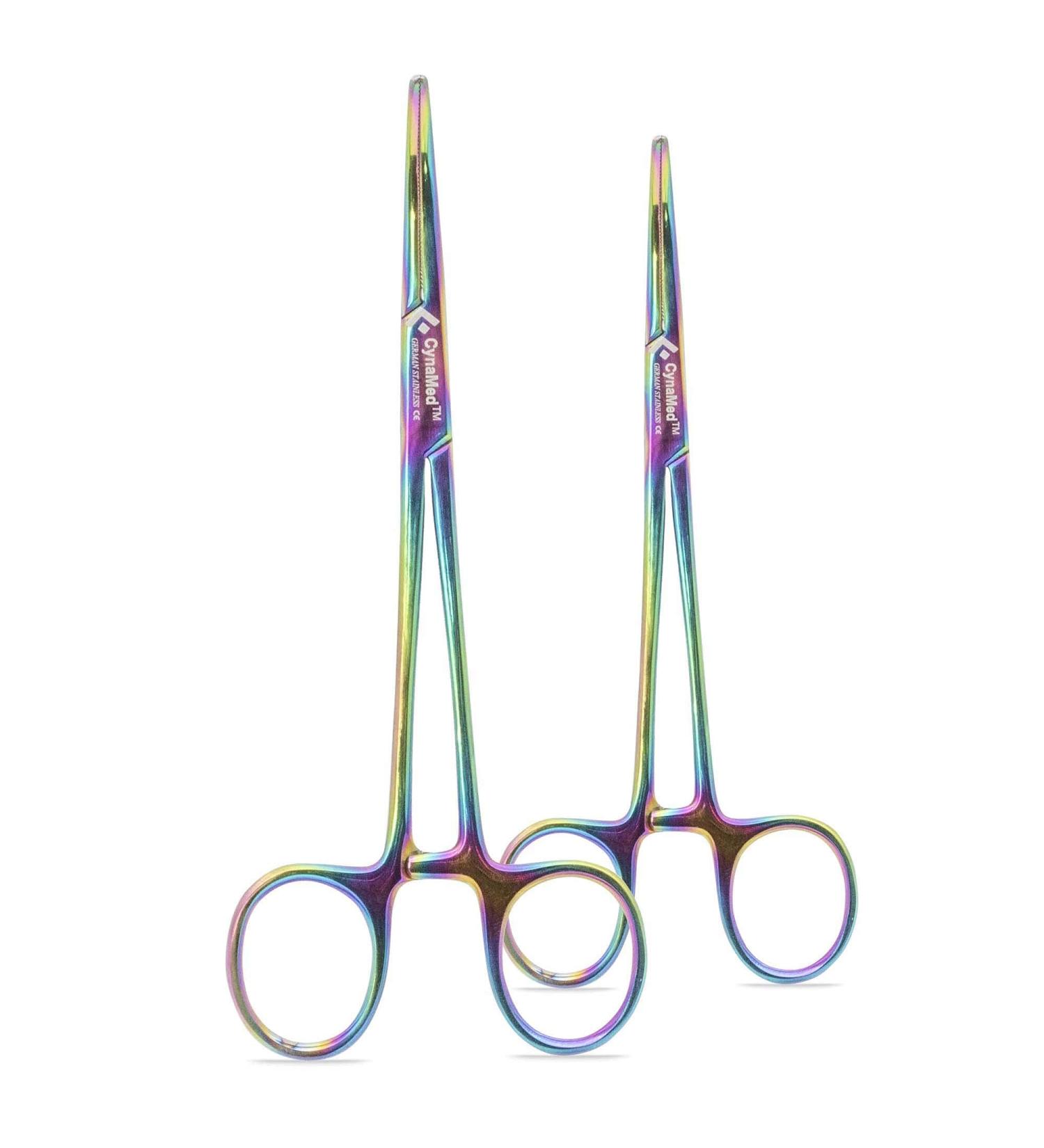Cynamed Set of 2 Rainbow Stainless Steel Hemostat Forceps - 5 inch Small Pliers - Buy Online on GoSupps.com