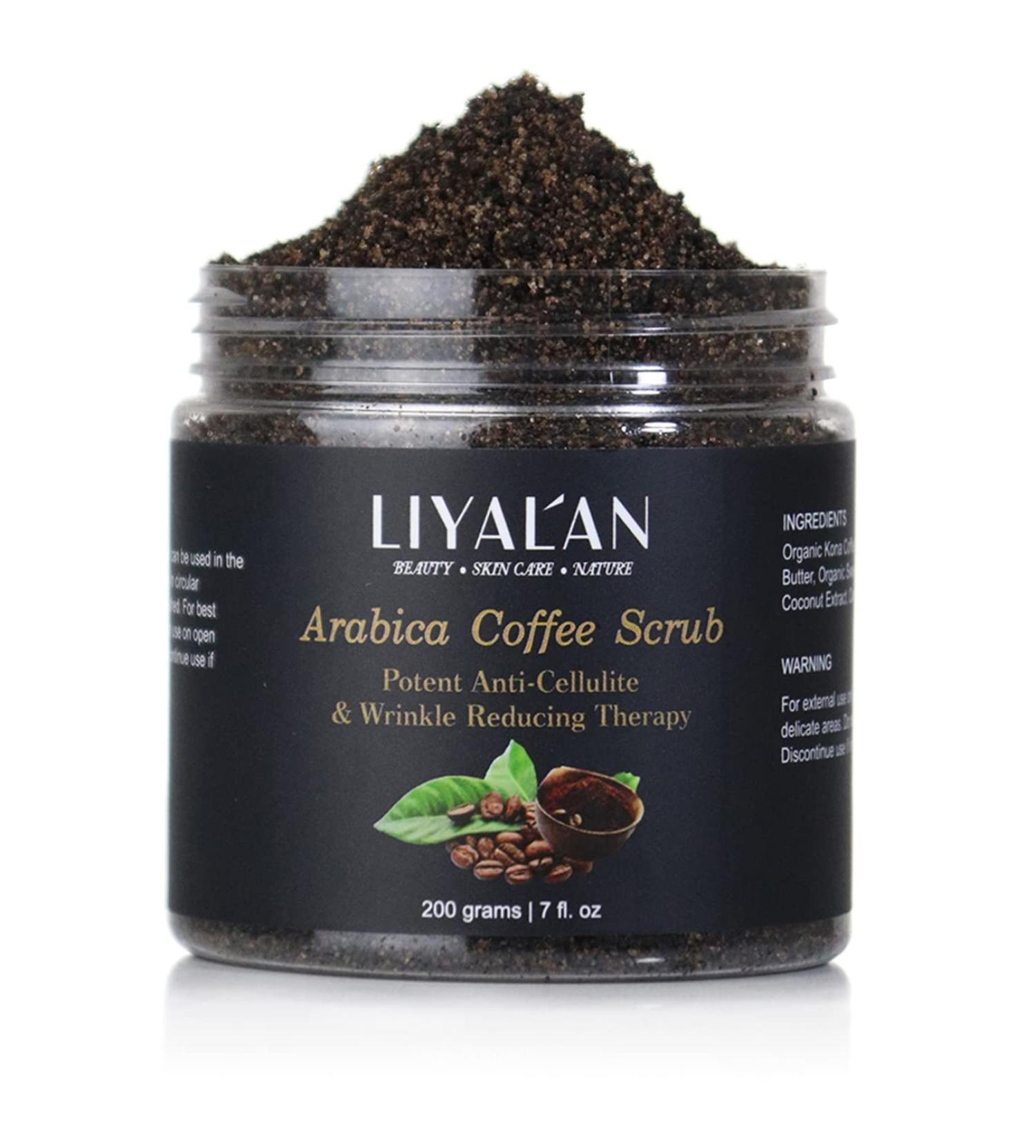 Liyalan Arabica Coffee Body Scrub Cream - Exfoliating, Moisturizing & Anti-Cellulite Treatment - 7 oz - Buy Online on GoSupps.com