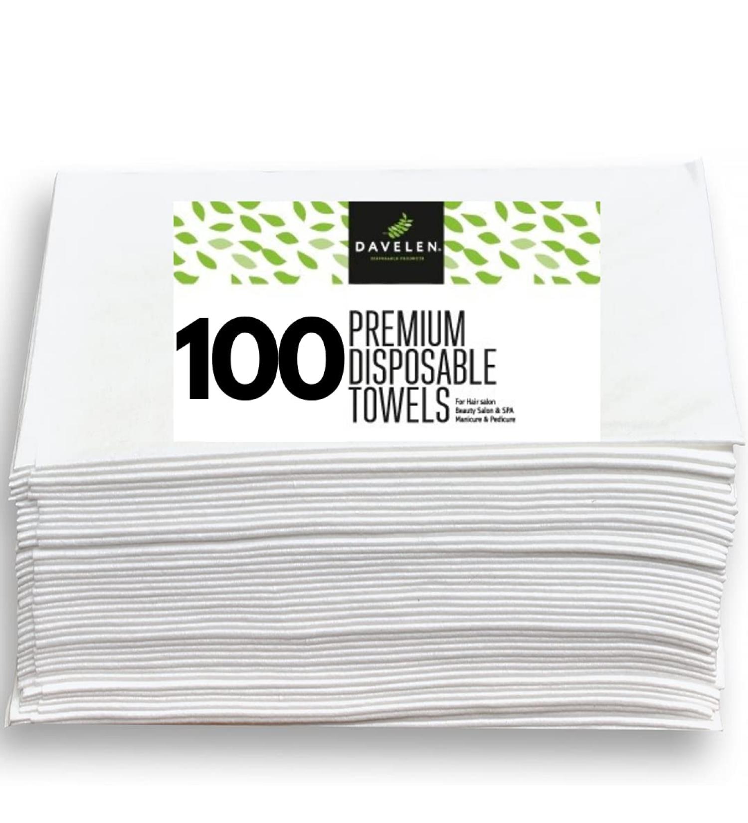 DAVELEN Disposable Luxury Spa Towels - 100 pc Salon Quality Soft Towels for Hair, Face, Body | Eco-Friendly & Luxuriously Comfortable | 31.5 x 15 Size - Buy Online on GoSupps.com