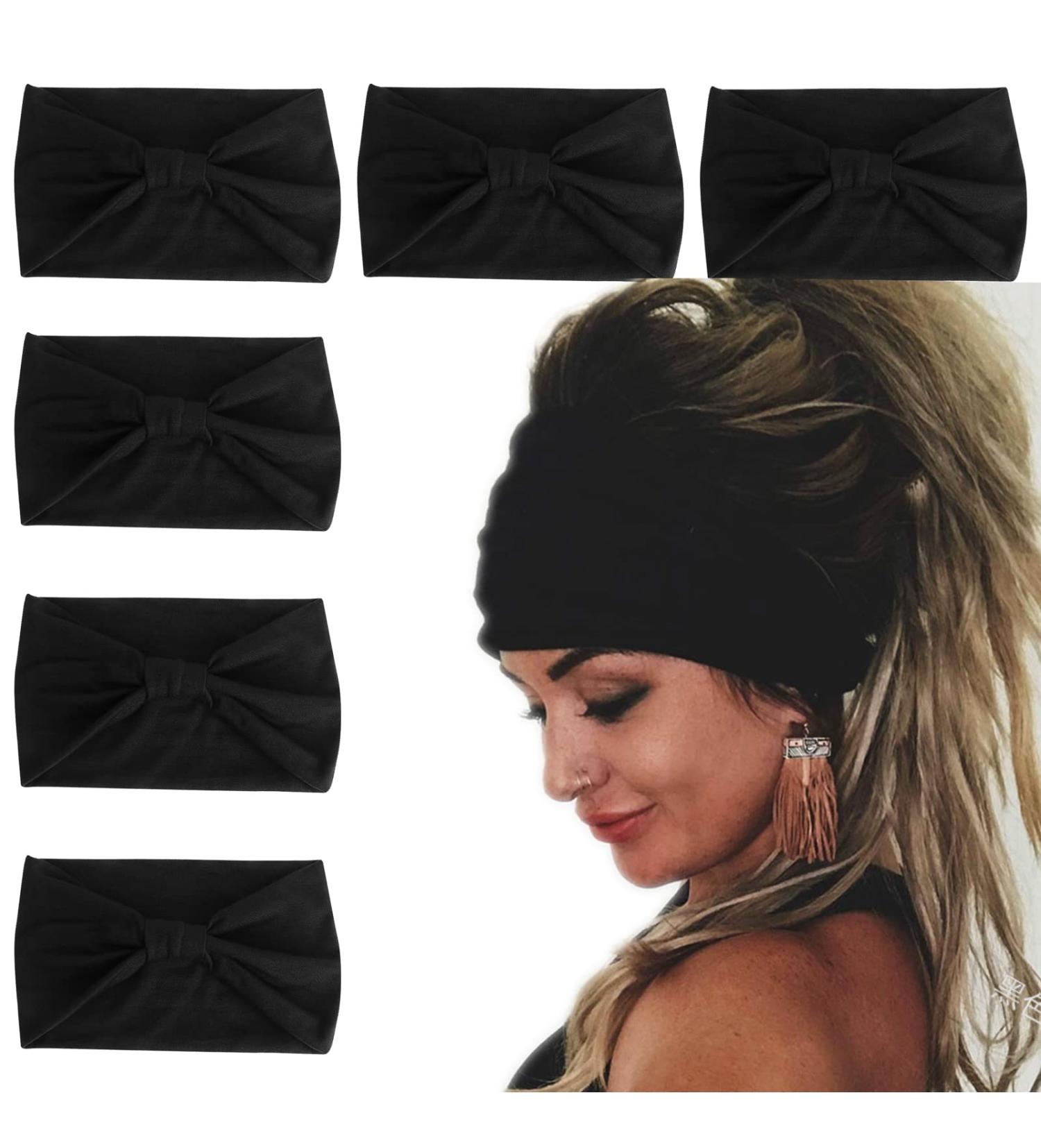 Wecoe 6 Pack Black Headbands for Women - Wide Elastic Fashion African Headbands - Perfect for Wigs, Head Wrap, Running, Yoga - Halloween Hair Accessories - Buy Online on GoSupps.com