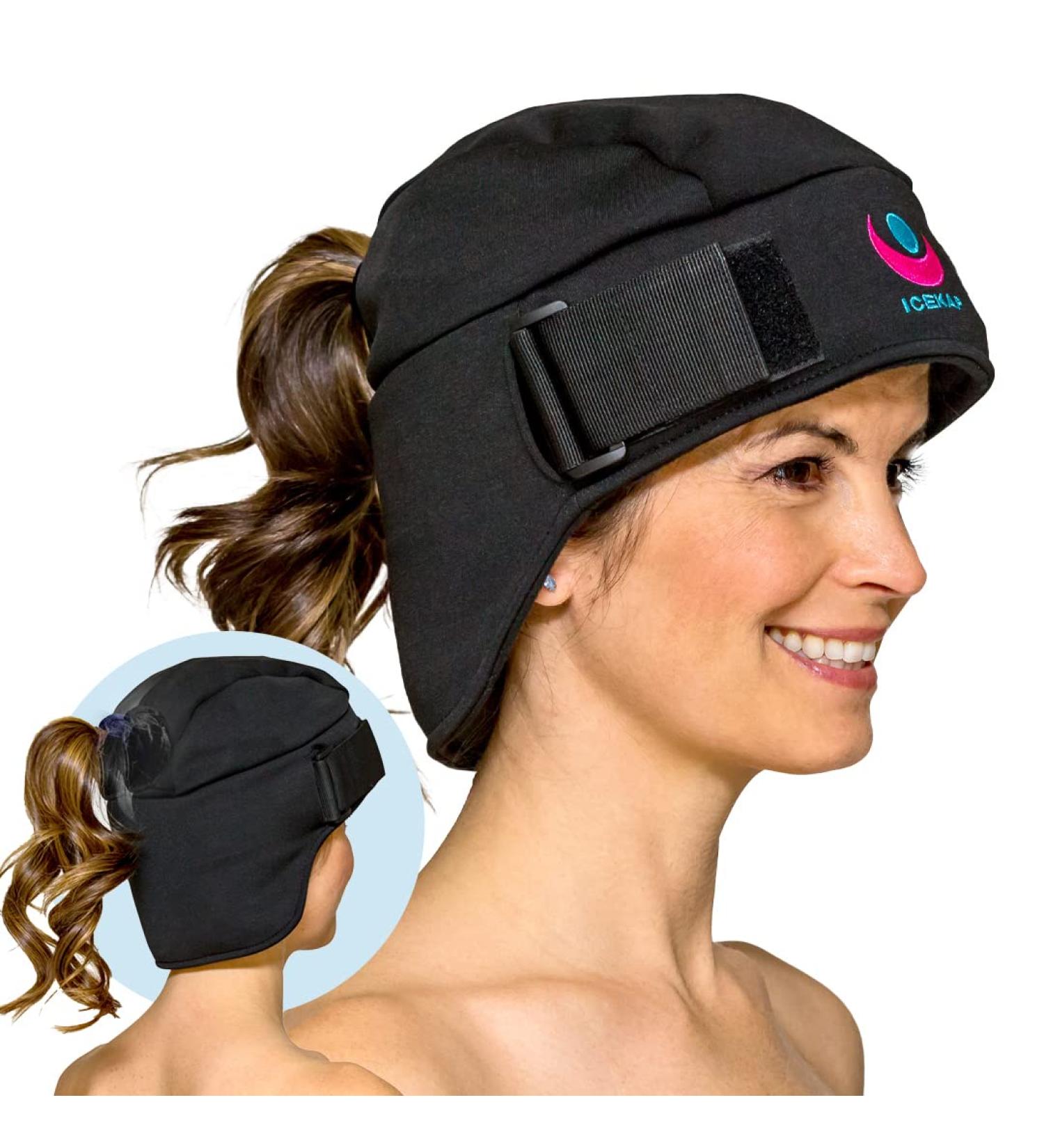 Icekap Migraine Relief Cap | 2-Hour Cooling Cold Cap for Headache Relief - Medical-Grade Gel Ice Packs | Chemo, Migraine & Sinus Pain Relief | Allergen-Free & Machine Washable Medium - Buy Online on GoSupps.com