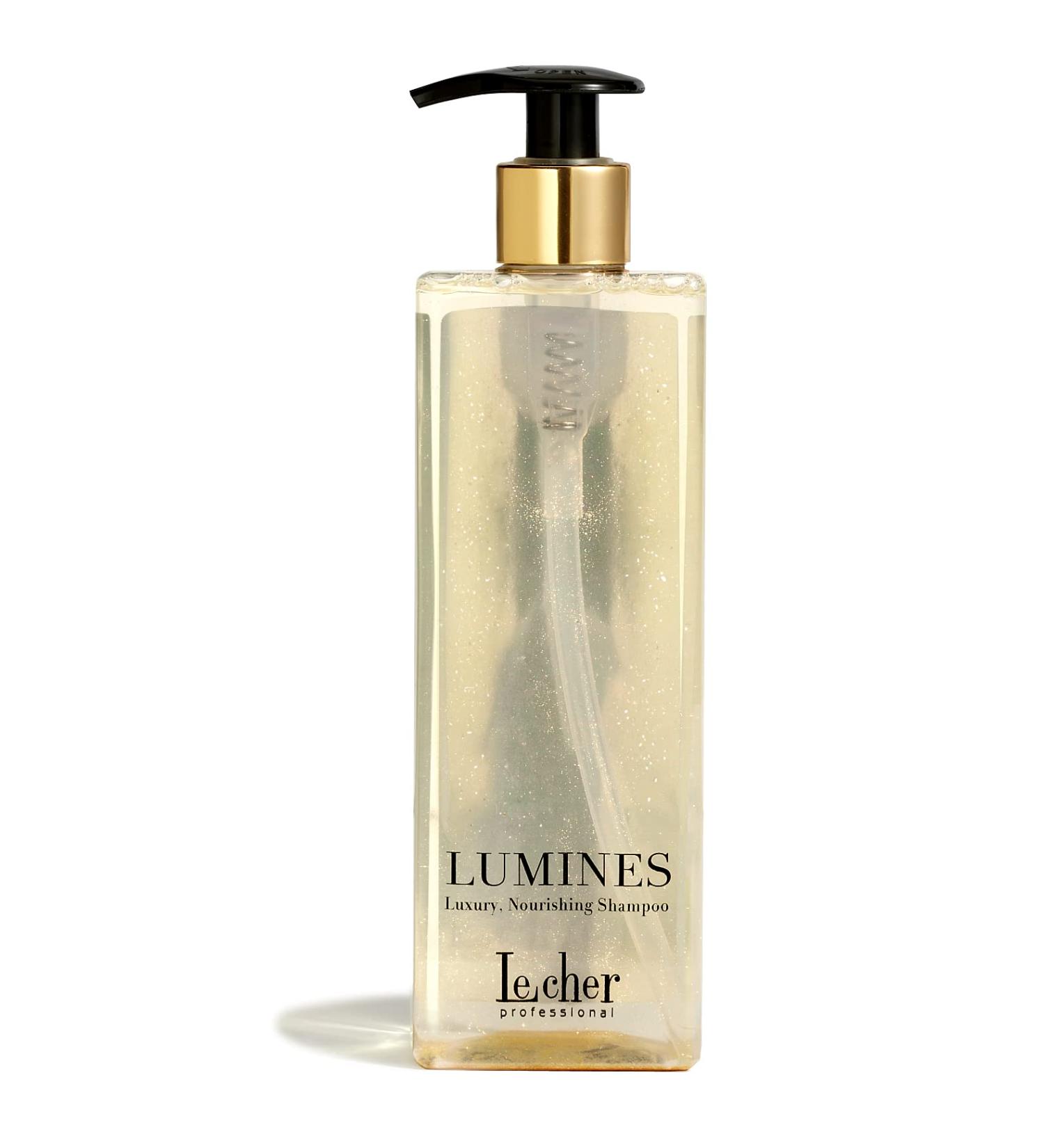 Lecher LUMINES Luxury Nourishing Shampoo with Keratin Silk Proteins Pearl Extracts and Caviar - especially for dry hair - 500 ml