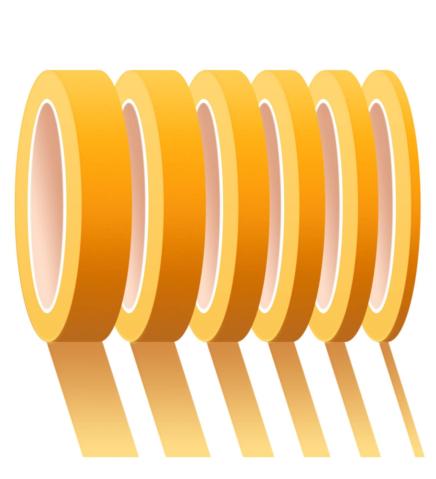 PETDCHEB 6 Rolls Fine Line Tape Set for Automotive Painting - 1/16 to 3/4 inches x 55 Yard Masking Tape Kit in Yellow - Buy Online on GoSupps.com