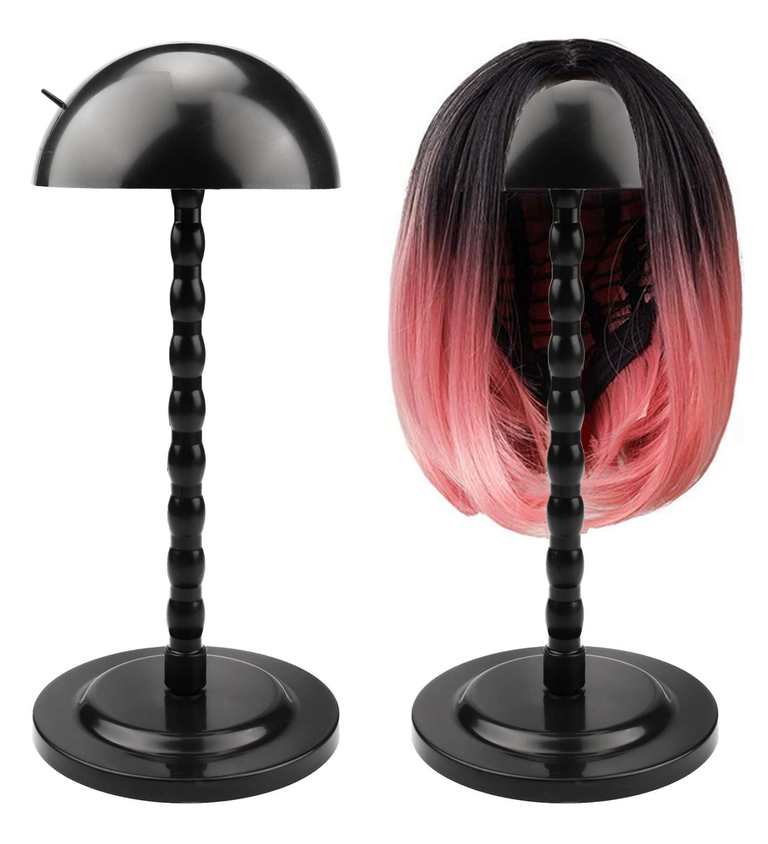 Kaiersi 2 PCS Wig Stand - Portable 14.1 Inch Hat Display for Multiple Wigs - No Slip Stable Design - Easy Assembly - Black - Buy Online on GoSupps.com