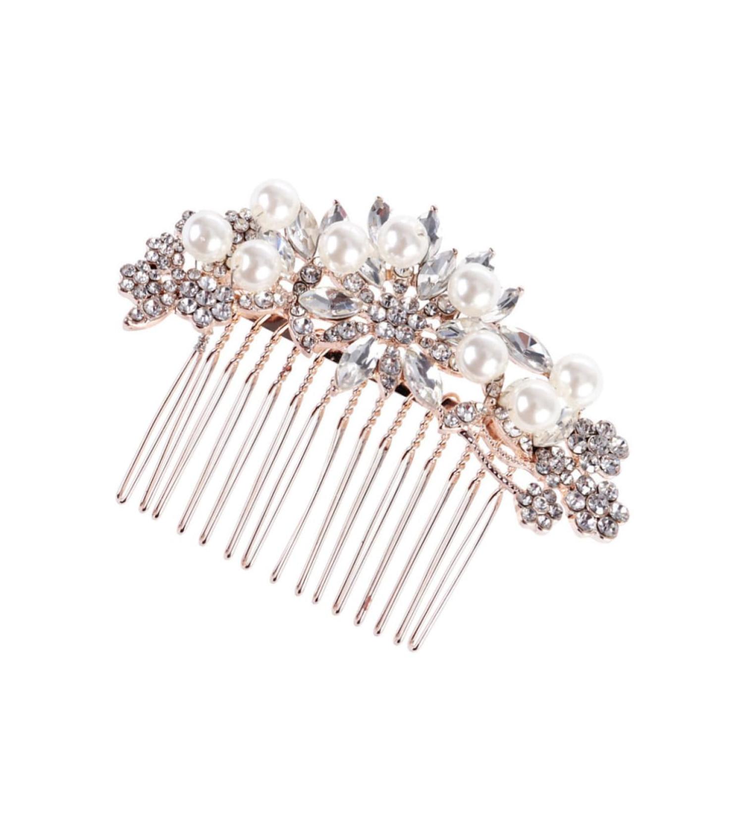 minkissy Bridal Hair Accessories Pretty Occasion Hair Accessories Hair Clips Women Wedding Rhinestone Hair Clip Rose Gold Hoop Hair Accessories Pearls European and American Bride Hair Dryer - Buy Online on GoSupps.com