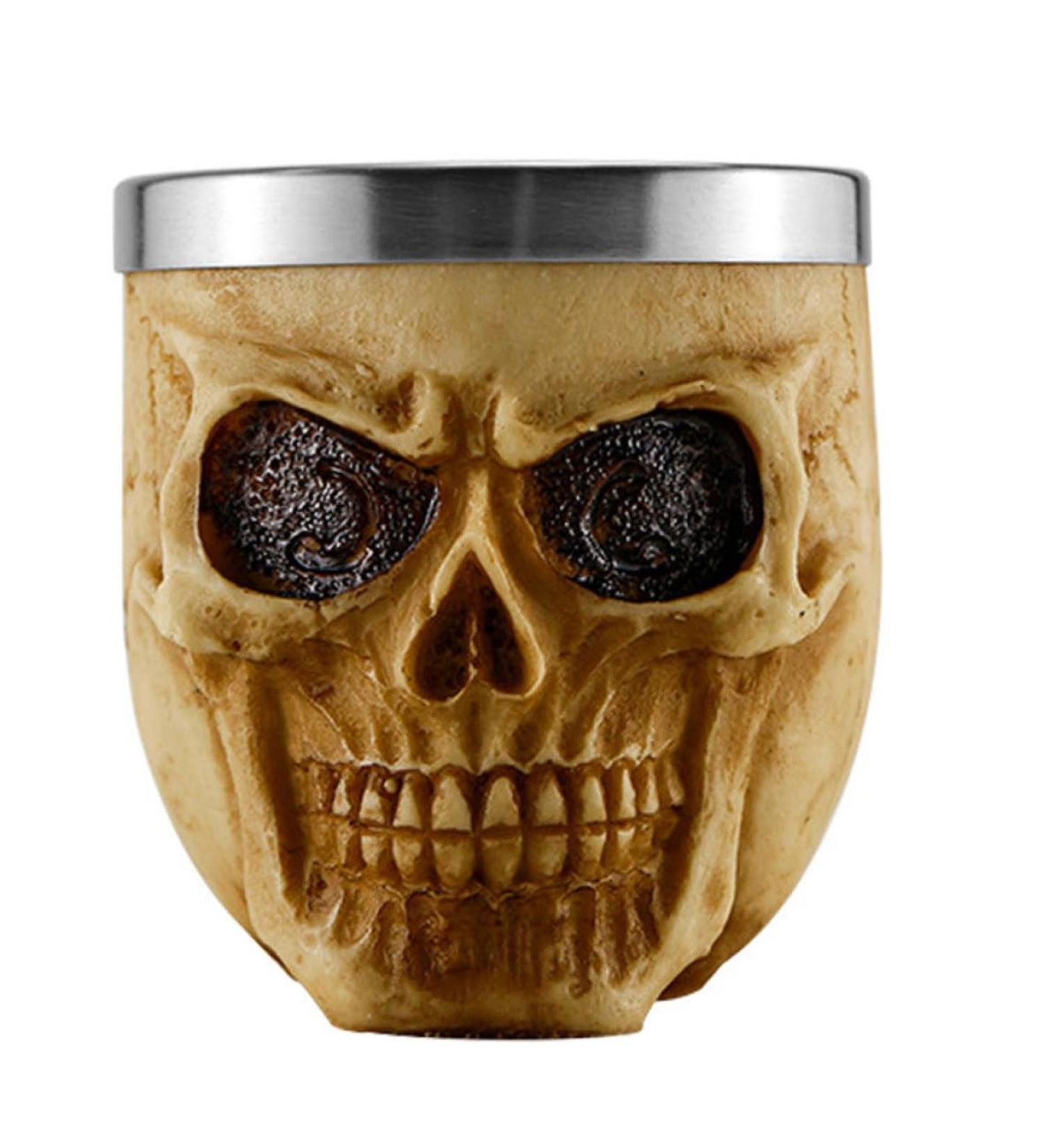 Shop Stainless Steel Shaving Bowl - Foaming Soap Bowl for Beard & Facial Hair | Skull Design | International Shipping Available - Buy Online on GoSupps.com