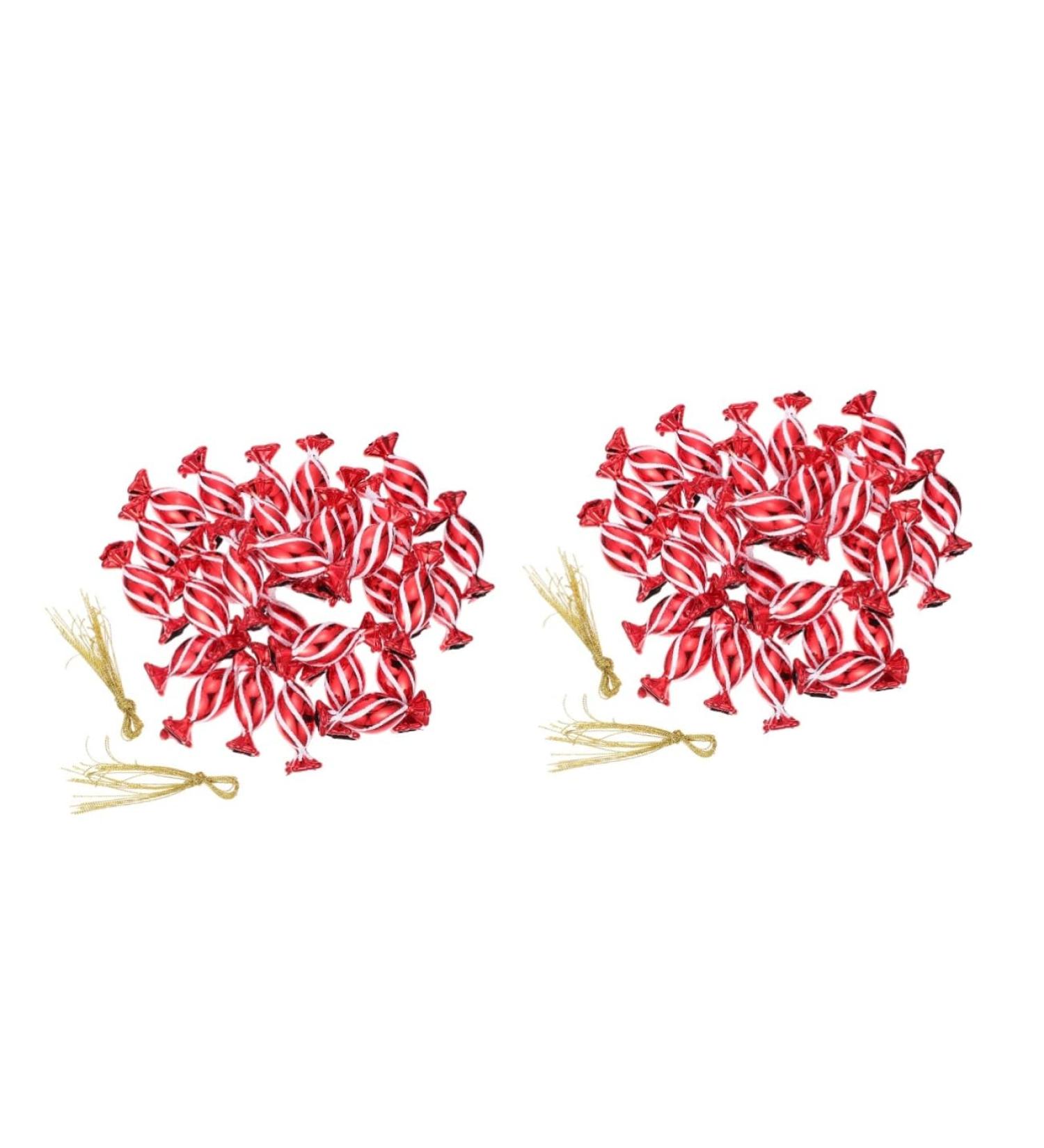 Lurrose Christmas Lollipop Decoration 60 Pcs Christmas Red Yule Gifts Red Ornament Lollipop Ornament Peppermint Lollipops Peppermint Canes Holiday Cane Filler Christmas Tree - Buy Online on GoSupps.com