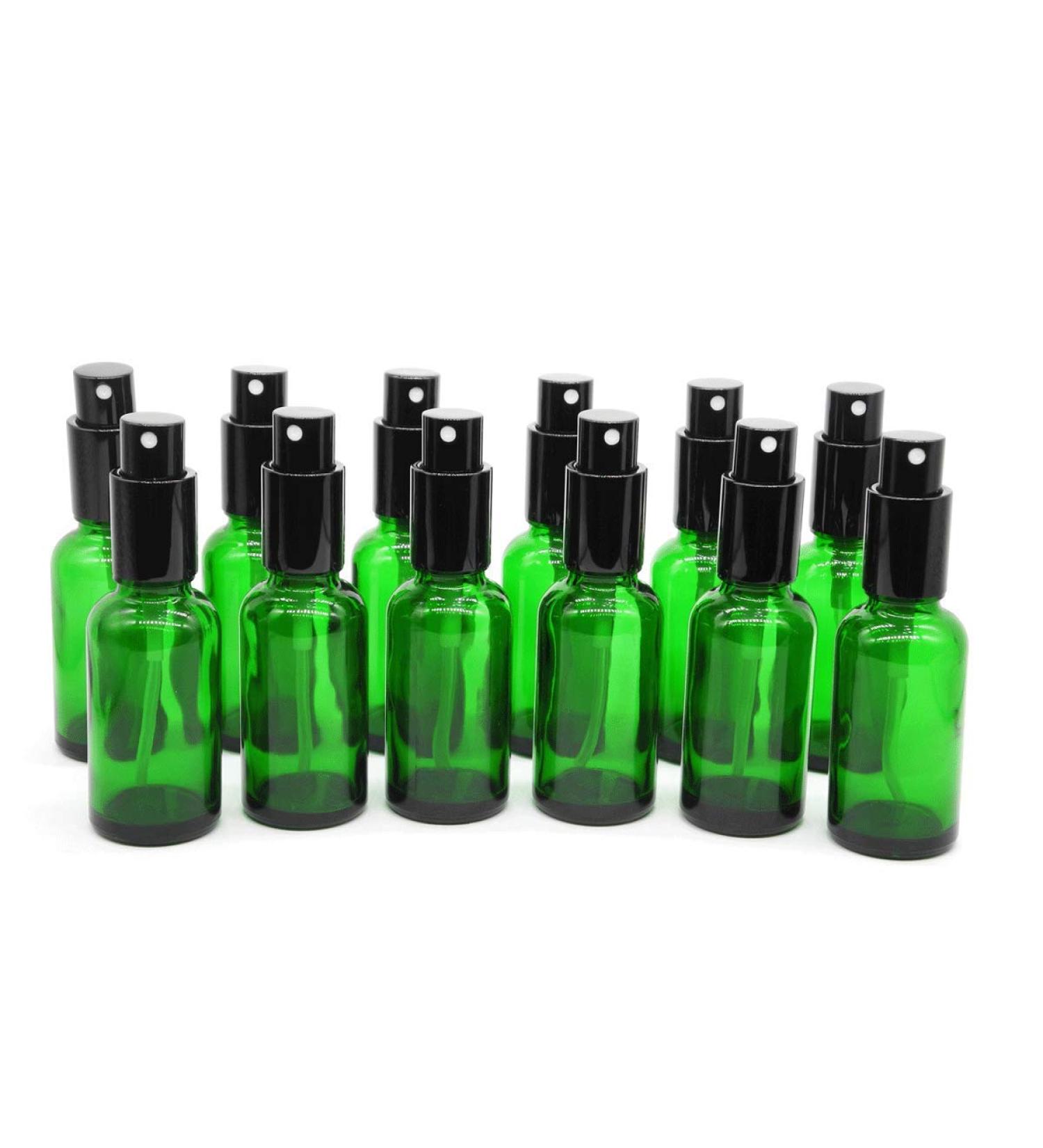 Yizhao Green Spray Bottle - 30ml Glass Atomizer for Essential Oils Cosmetics Cleaning Aromatherapy | 18pcs Set - Buy Online on GoSupps.com