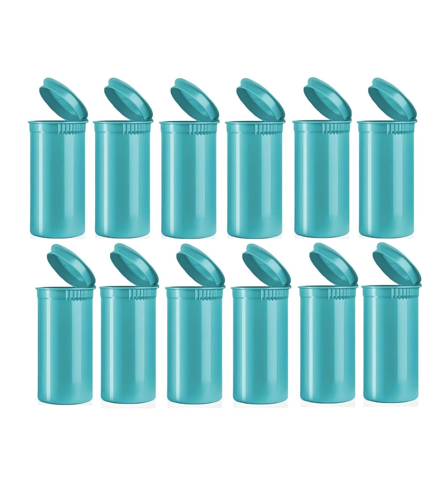 Multi-Use Airtight Pill Bottles 13 Dram - 12 Pack Aqua Opaque for Supplements Vitamins & Medicines - Buy Online on GoSupps.com