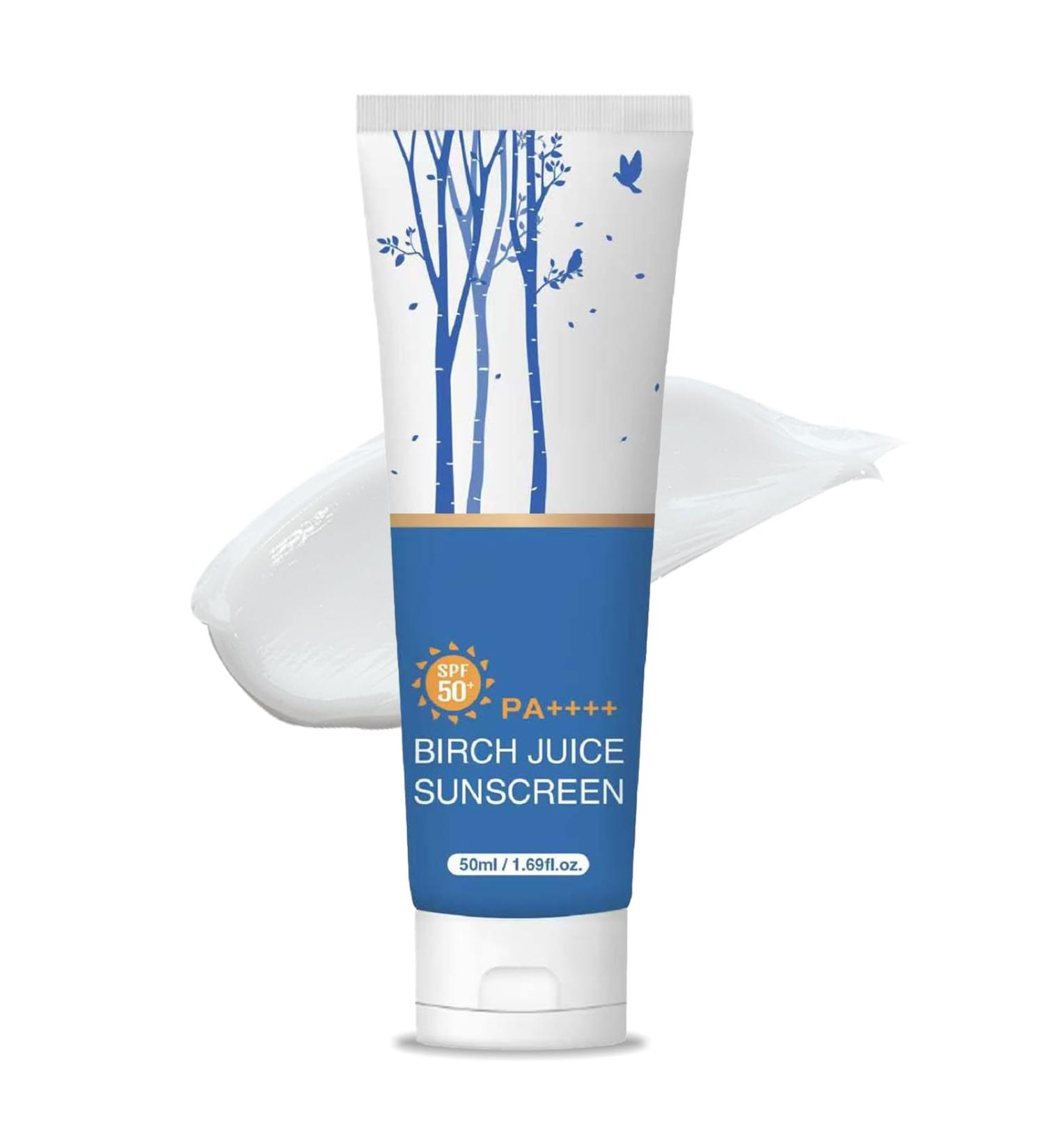 Birch Juice Sunscreen SPF 50+ - Daily Hydrating Facial Sunscreen Broad Spectrum UVA/UVB Protection Non-Greasy Moisturizer for Sensitive Skin Vegan & Cruelty-Free 1.69 fl.oz (1) - Buy Online on GoSupps.com