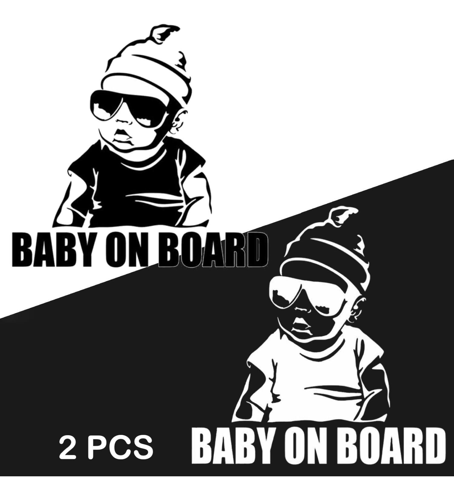 Flywave Baby On Board Sticker | 2 Waterproof Car Decals | 15x15 cm Sun Protection Baby Safety Stickers - Buy Online on GoSupps.com