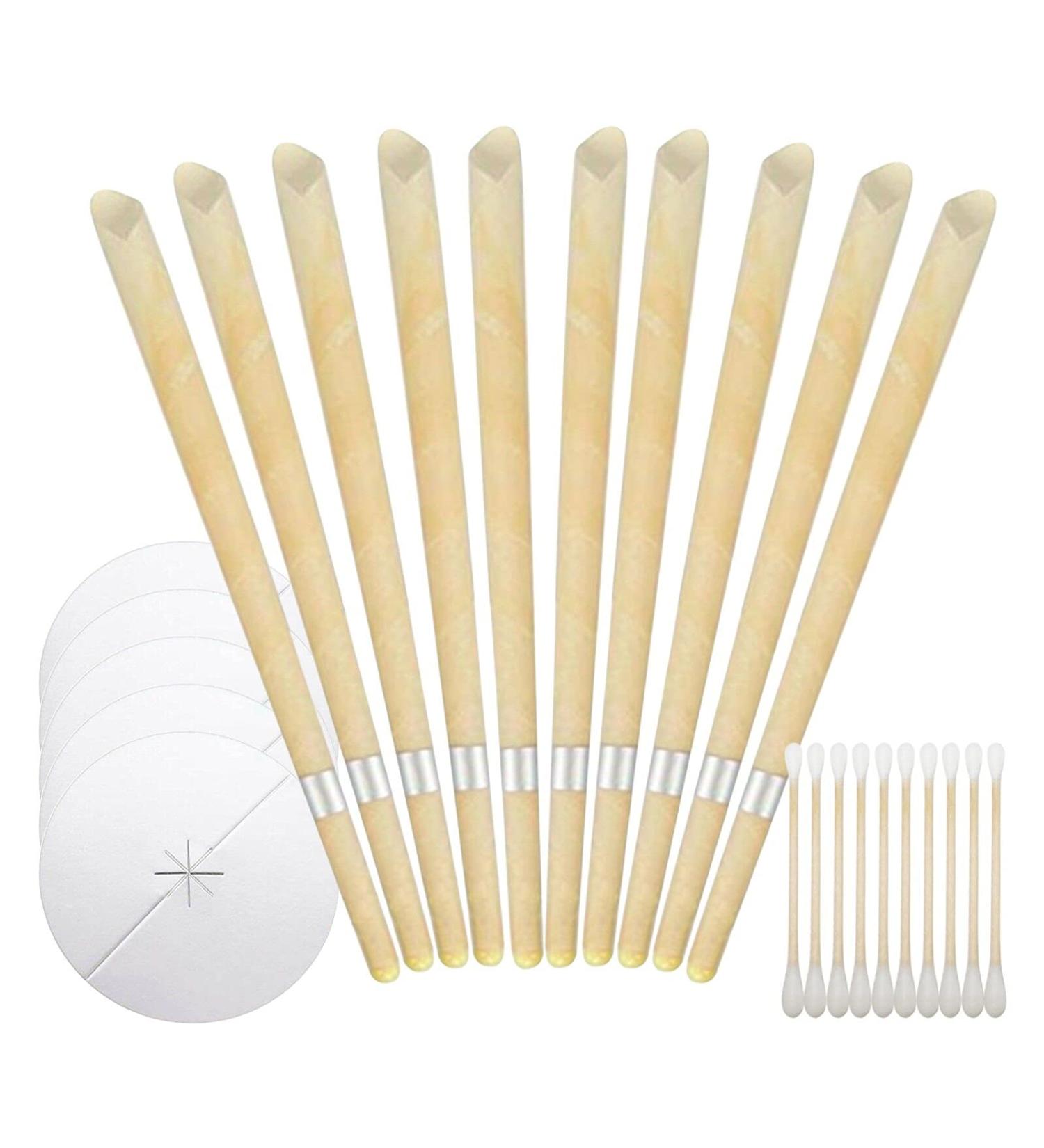 10-Pack Beeswax Ear Candles for Wax Removal - Ear Candling Kit with Protective Discs - Buy Online on GoSupps.com