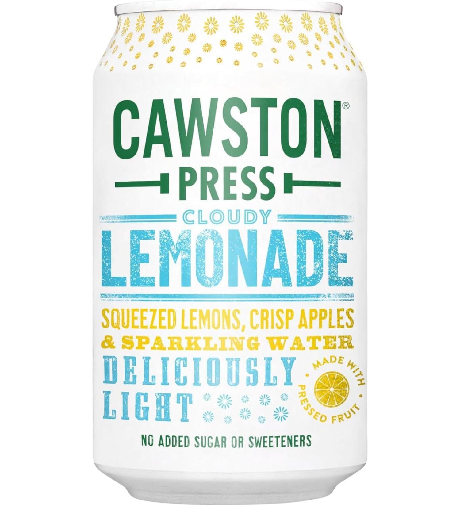 Cawston Press Sparkling Cloudy Lemonade 12 x 330ml Cans | Gluten Free Vegan & No Added Sugar
