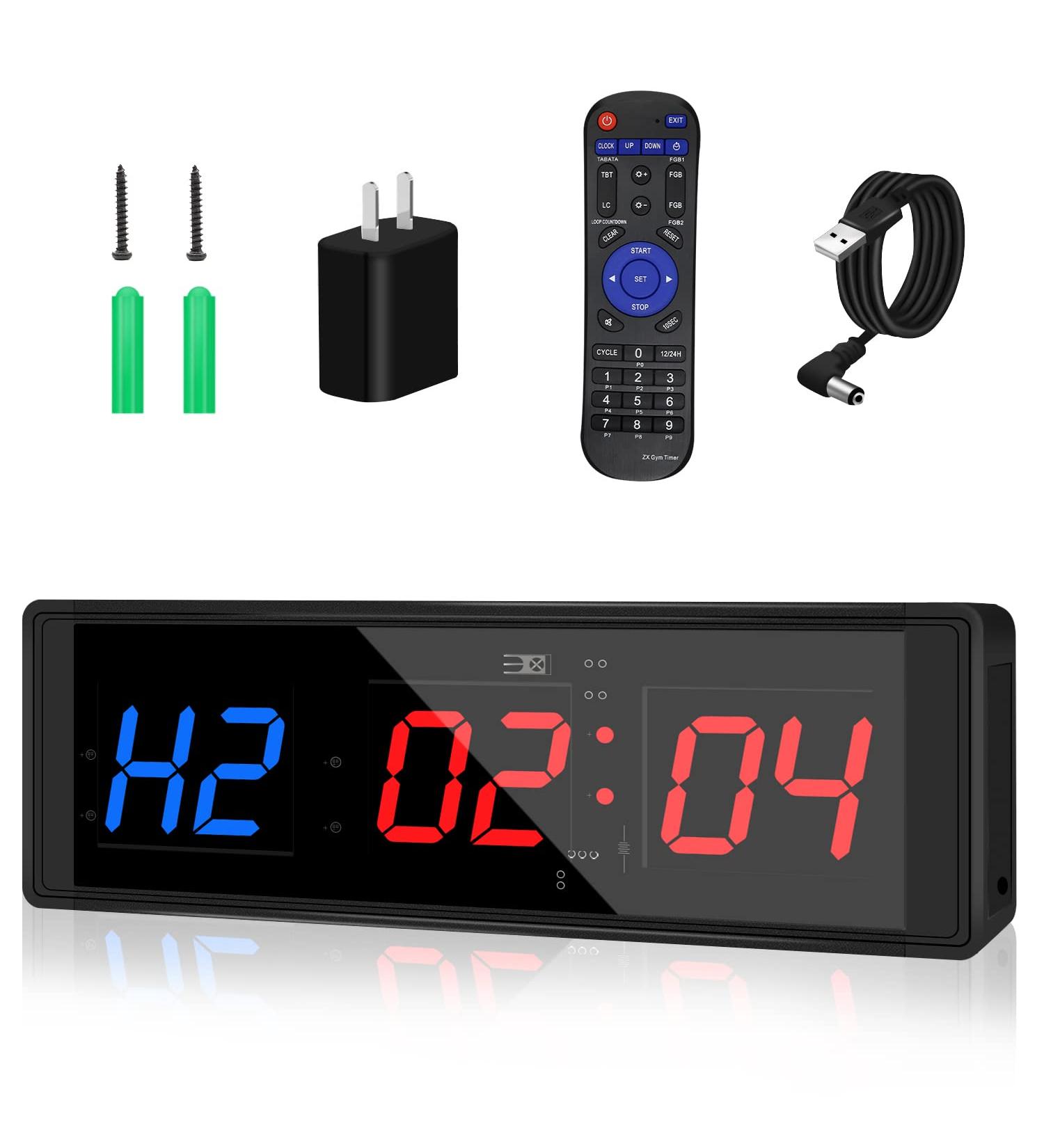 Zantrech Gym LED Timer | Interval Count Down/Up Clock Stopwatch | Ultra-Clear Digital Display with Remote - Buy Online on GoSupps.com