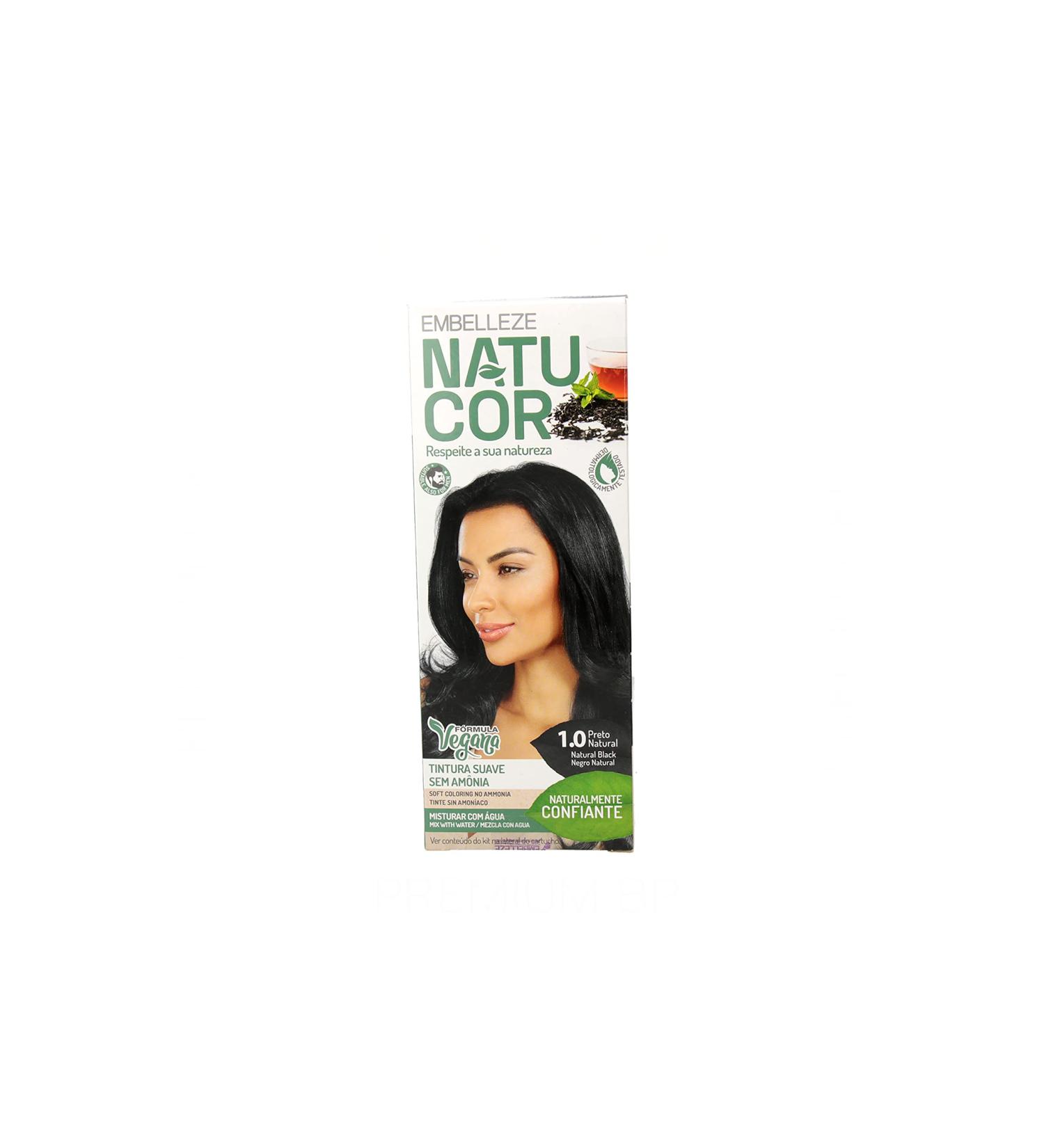 Embelze | Ammonia-free dye kit Embelze Natucor vegan 1.0 Black 40 ml