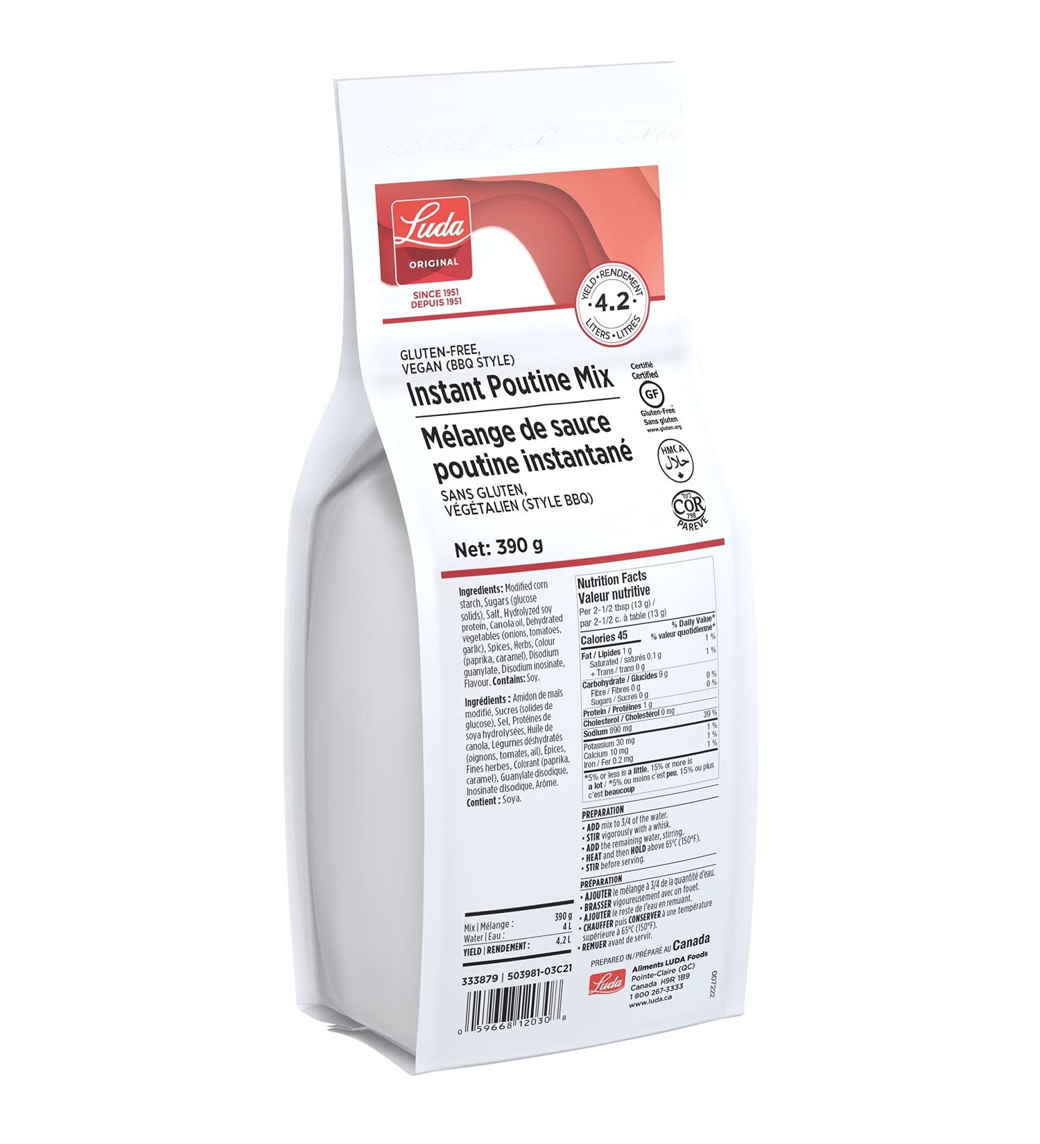 Instant Gluten Free Vegan Poutine Sauce Mix (BBQ Style) - 390 g makes 30 servings