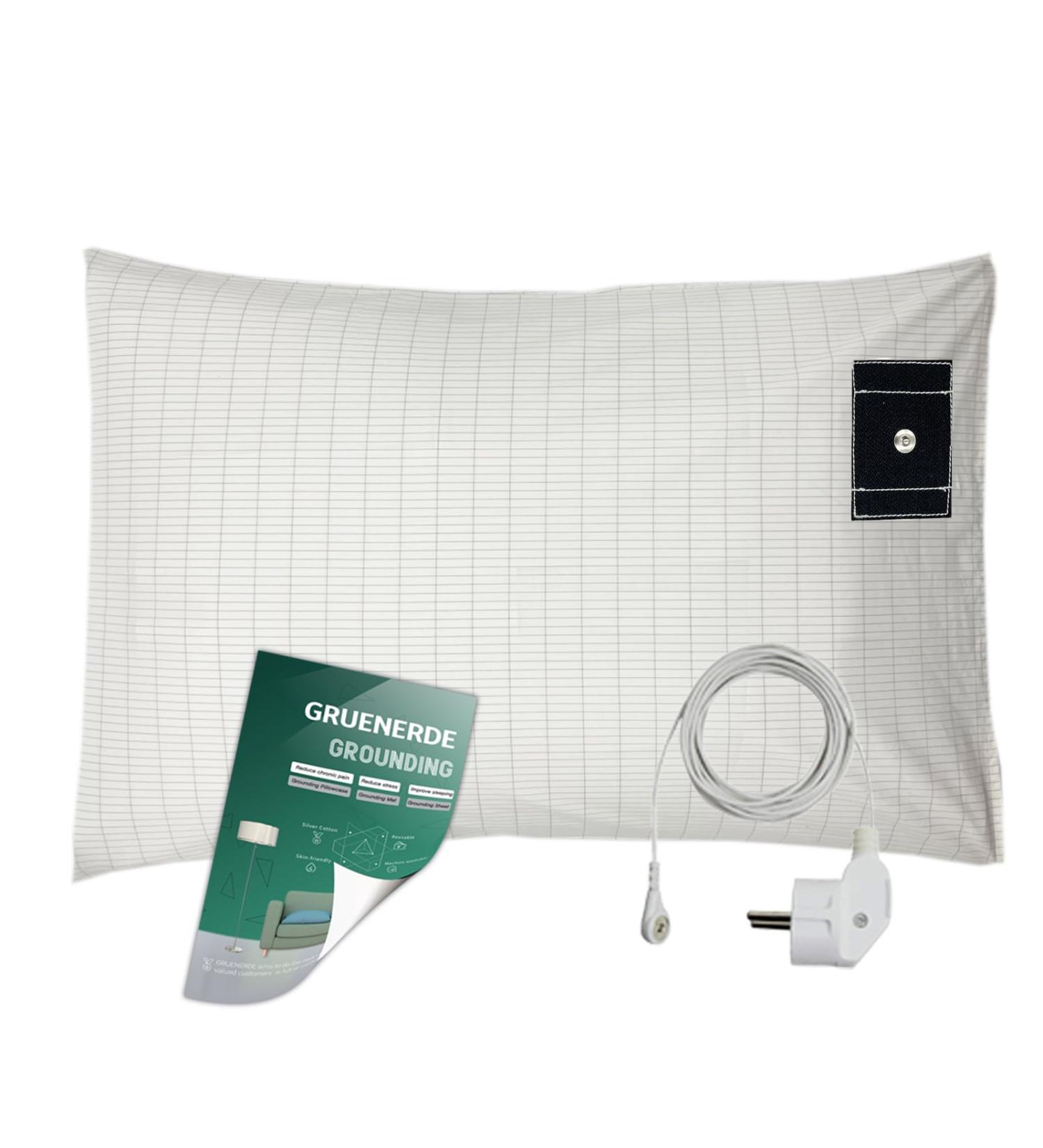 Buy Earthing Pillowcase for Better Sleep | Grounded Pillowcase with EU Grounding Cable (51x76cm) - Enhance Your Wellness - Buy Online on GoSupps.com