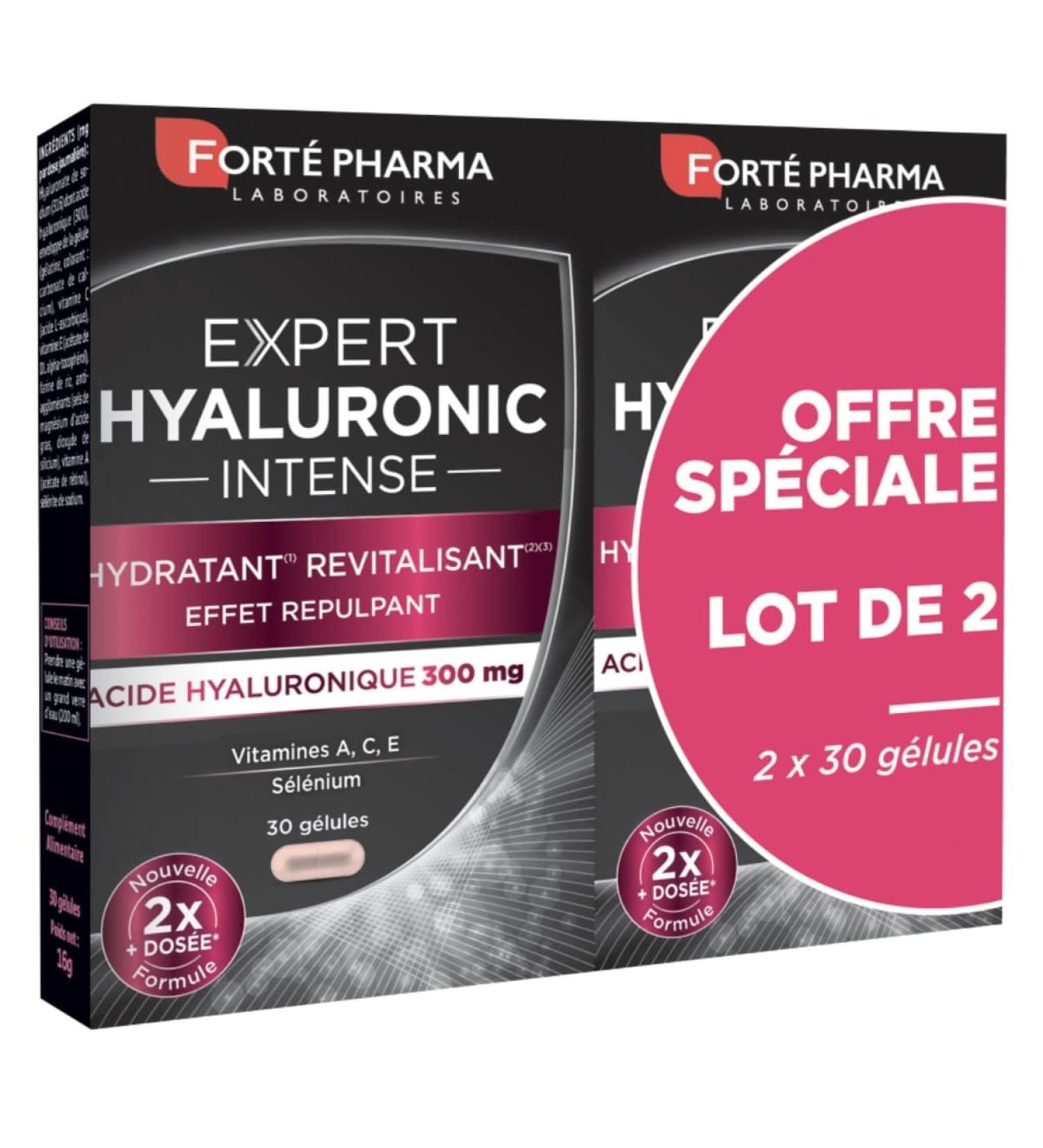  Forte Pharma Fort Pharma - Expert Hyaluronic Intense | Hyaluronic Acid Nutritional Supplement for Skin - Hydration and Plumping Effect | Pack of 2 x 30 Capsules - Buy Online on GoSupps.com