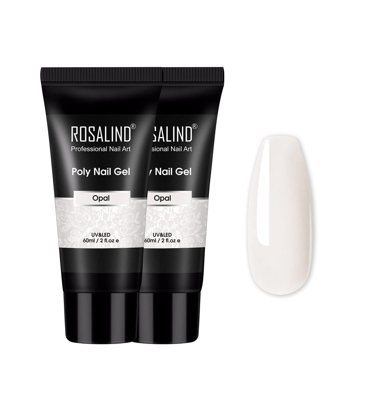 Rosalind Poly Nail Gel Set - 2PCs White 60ml | Quick Extension Builder for Beginners & Professionals | Acrylic Nail Gel for Salon & DIY - Buy Online on GoSupps.com