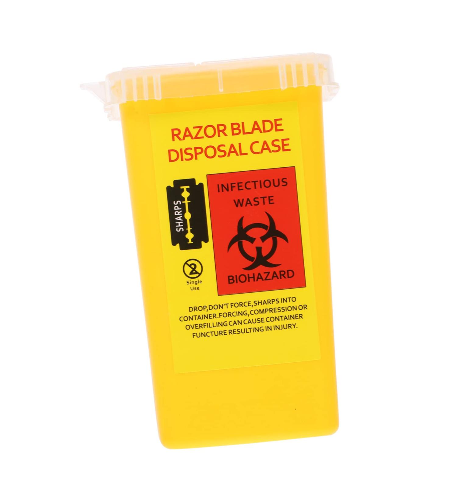 Razor Disposal Mini-Shaver Waste Bucket - Small Plastic Container for Blade Storage | Auto Katzentoilette Yellow 15.4x9.5cm | Buy Internationally - Buy Online on GoSupps.com