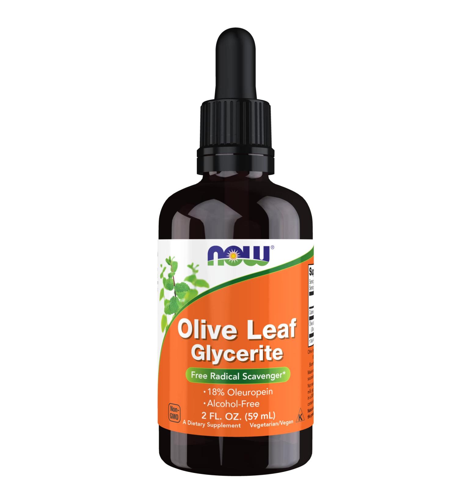 Now Foods Olive Leaf Glycerite 2 fl oz | Boost Immunity & Health - Buy Online on GoSupps.com