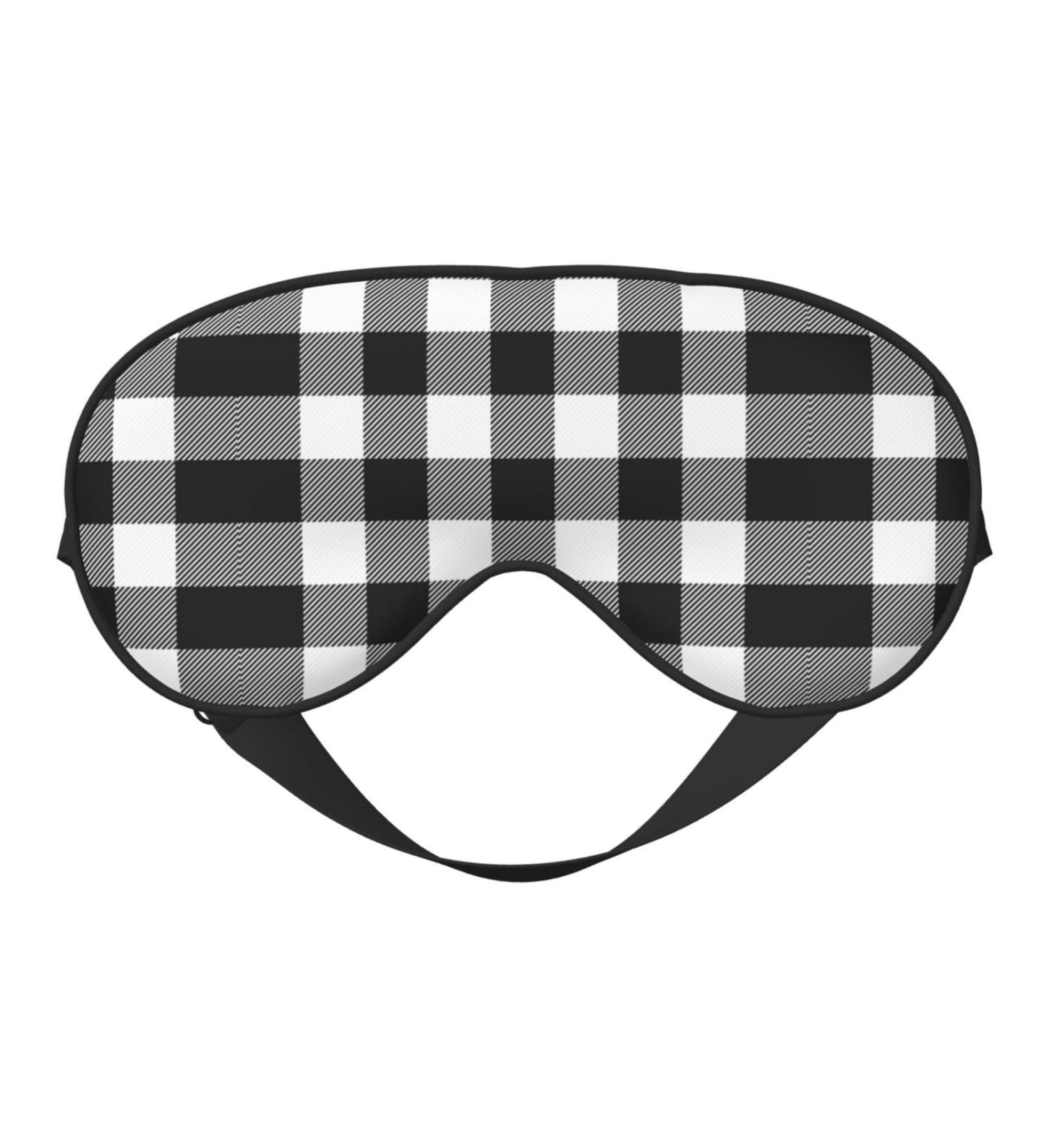 Adjustable Double-Sided White & Black Plaid Sleep Mask | Soft Eye Covers for Perfect Shading & Reduced Eye Edema | International Shipping Available - Buy Online on GoSupps.com