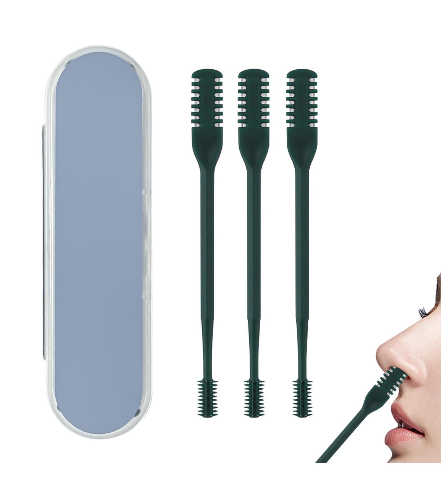 3 Pack Nose Hair Trimmer 2 in 1 Professional Double Headed Clipper - Dark Green Nose Hair Remover for Men & Women - International Shipping Available - Buy Online on GoSupps.com