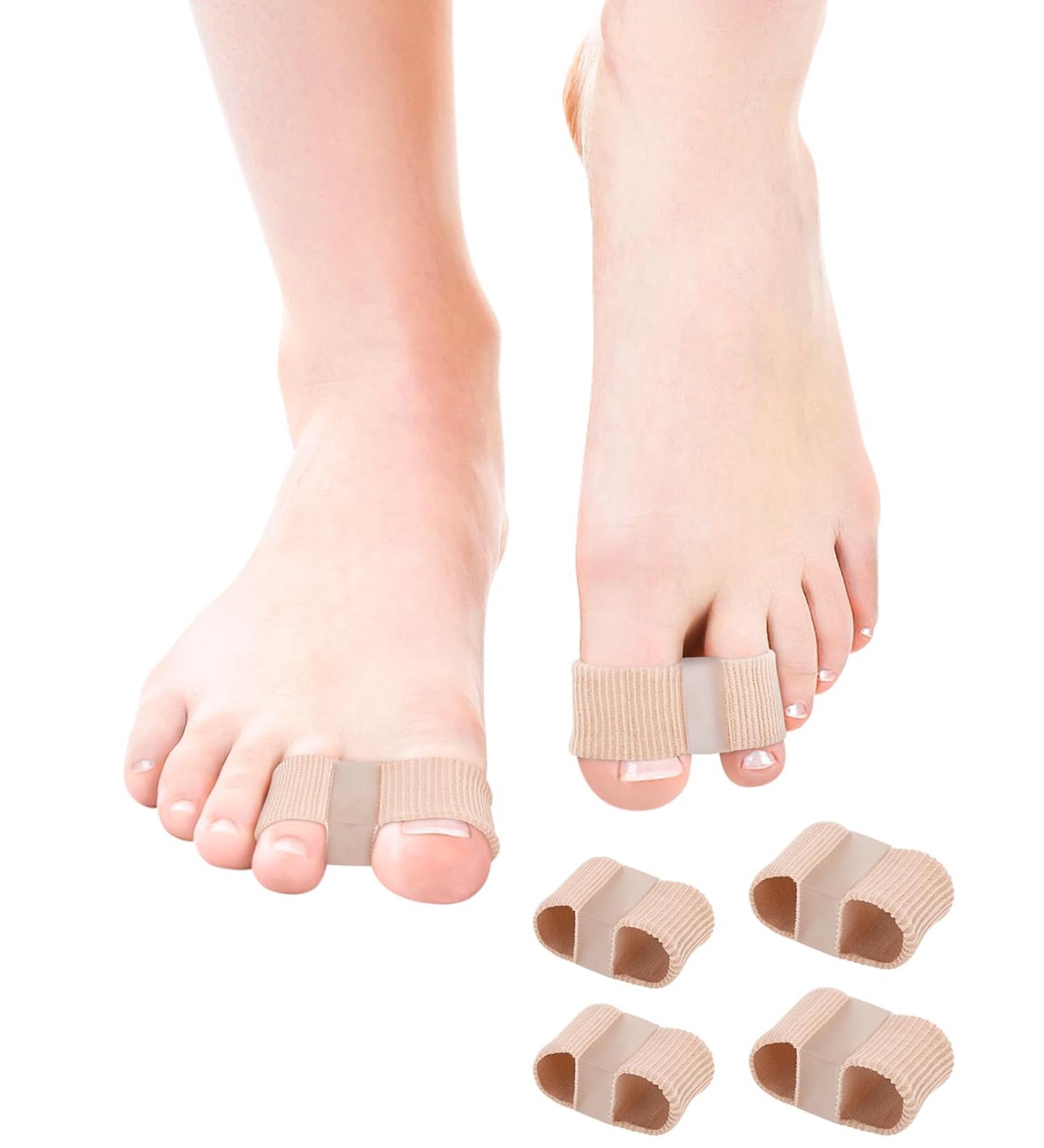BLATOWN Toe Spacers for Bunion Correction - 2 Pair Set with Elastic Toe Loops and Soft Gel Pads (S+L) - Buy Online on GoSupps.com