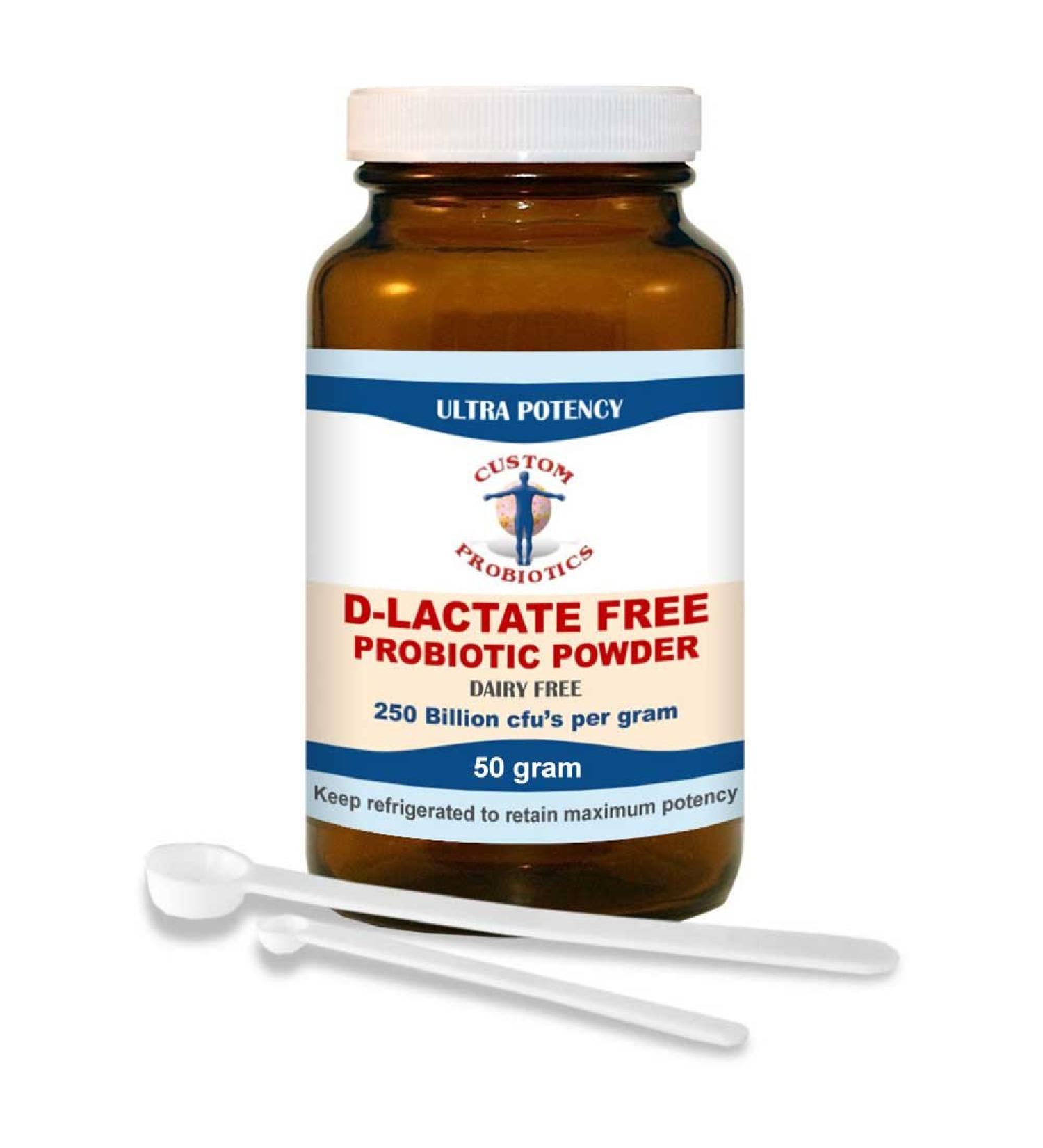Custom Probiotics D-Lactate Free Probiotics Powder (50 Gram) 1.76 Ounce (Pack of 1)