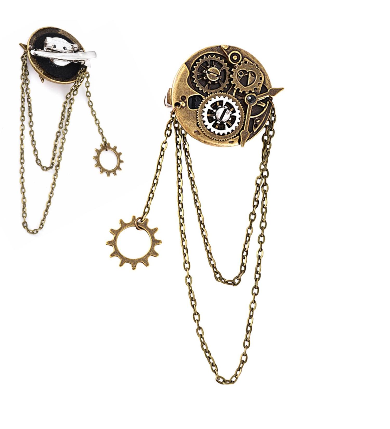Vintage Hair Clips - Punk Gear Resin Brooch | Lightweight Chic Hair Barrette Decorative Hair Accessories for Long & Short Hair - Buy Online on GoSupps.com