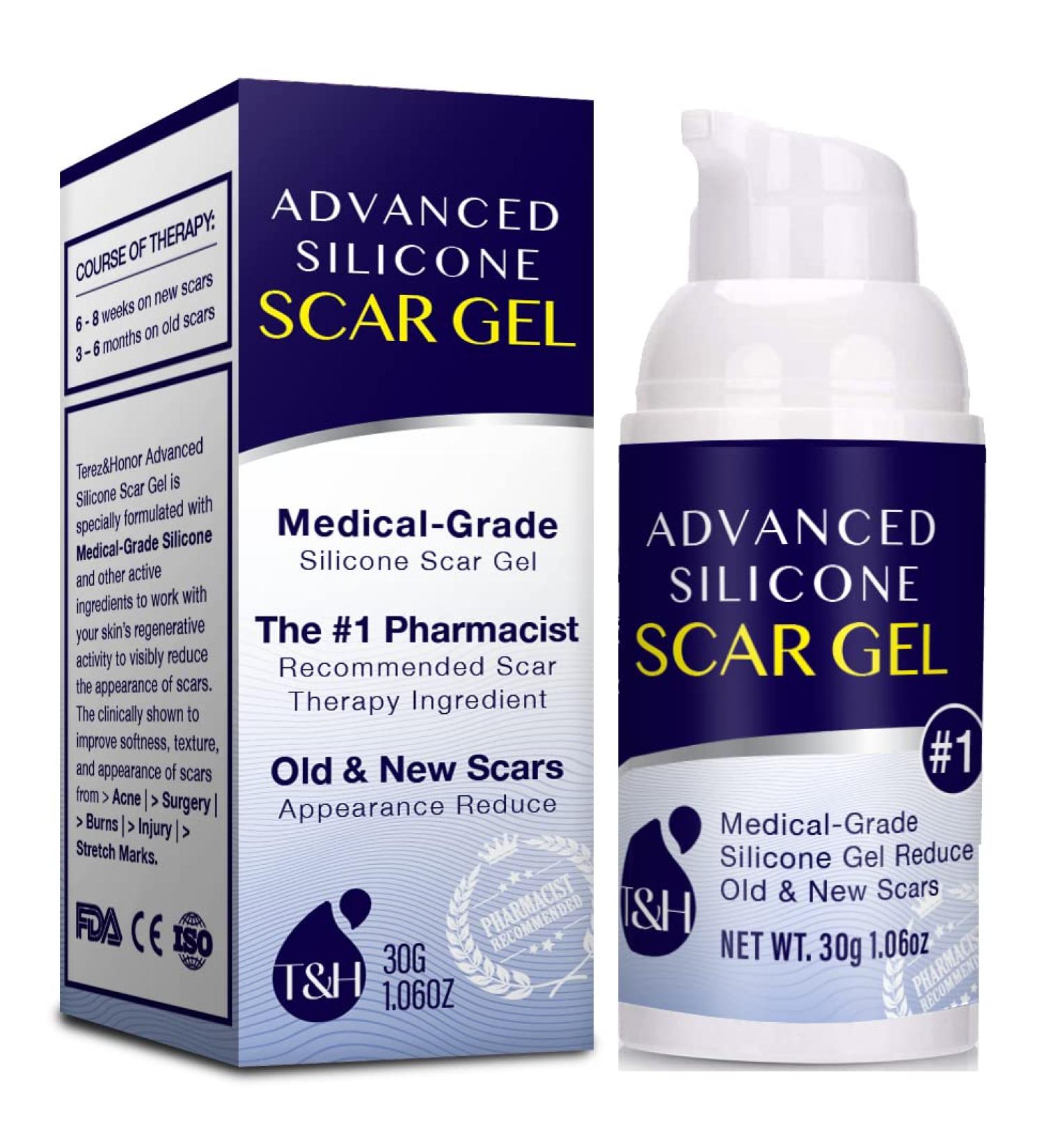 Scar Remover Gel for Scars from C-Section, Stretch Marks, Acne, Surgery, Effective for both Old and New Scars (100% Silicone Gel)
