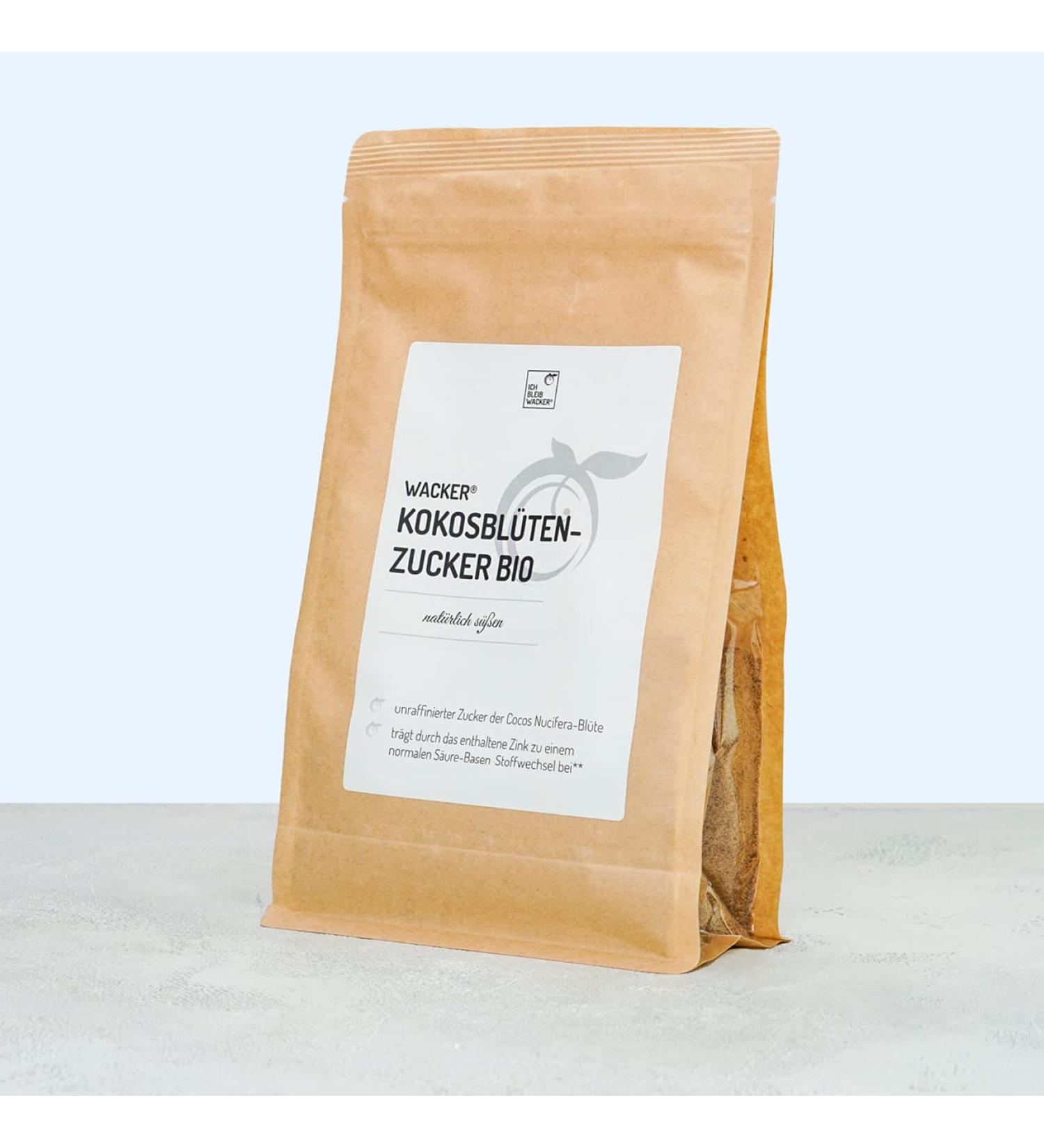 Wacker Organic Coconut Blossom Sugar 500g - Naturally Sweet Unrefined Sugar with Caramel Flavor for Baking & Cooking - Buy Online on GoSupps.com