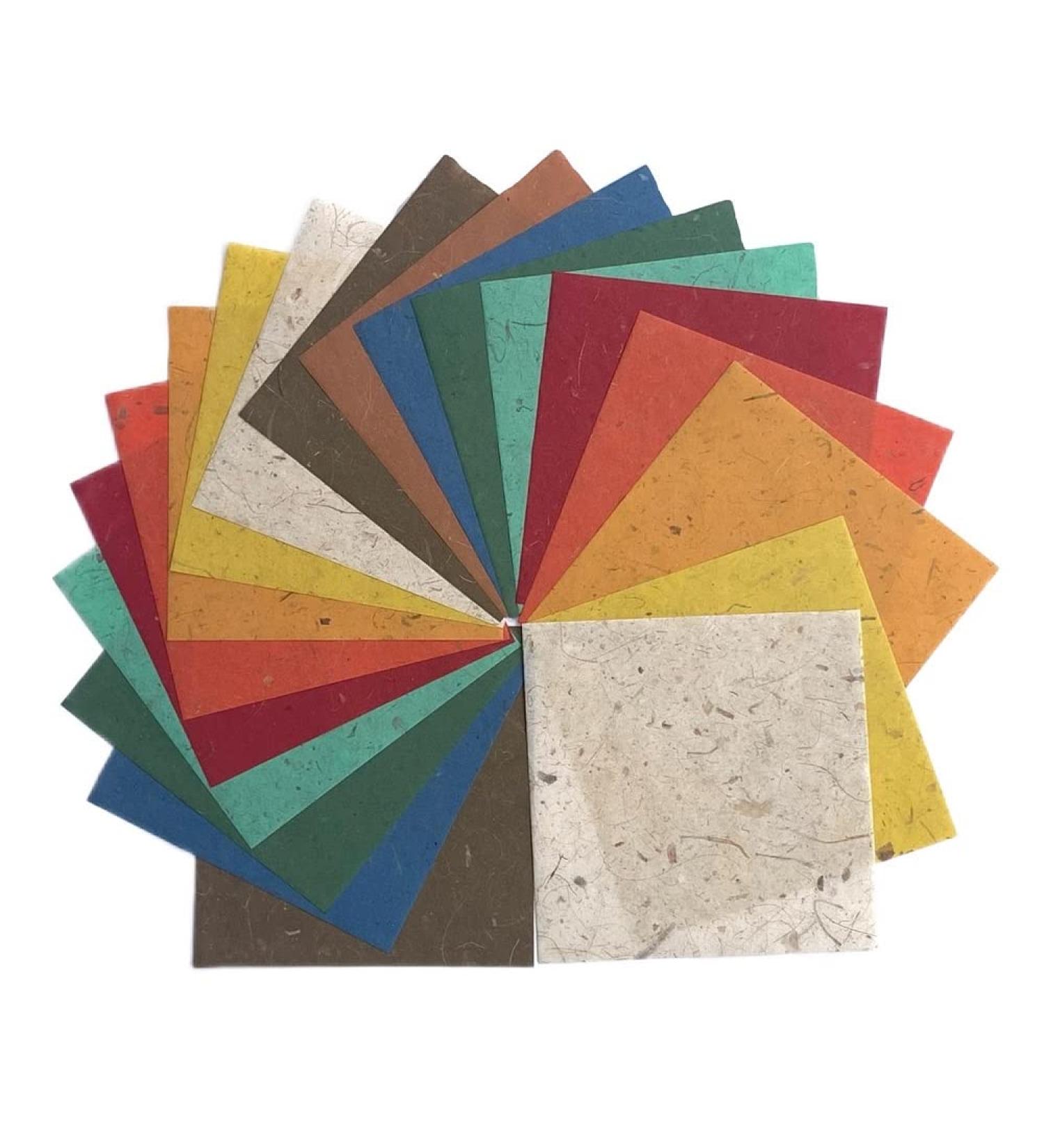 Mulberry Paper 20 Sheets 6x6 inches Origami Craft Decoration Paper - Banana Bark Design for DIY Crafts - Buy Online on GoSupps.com