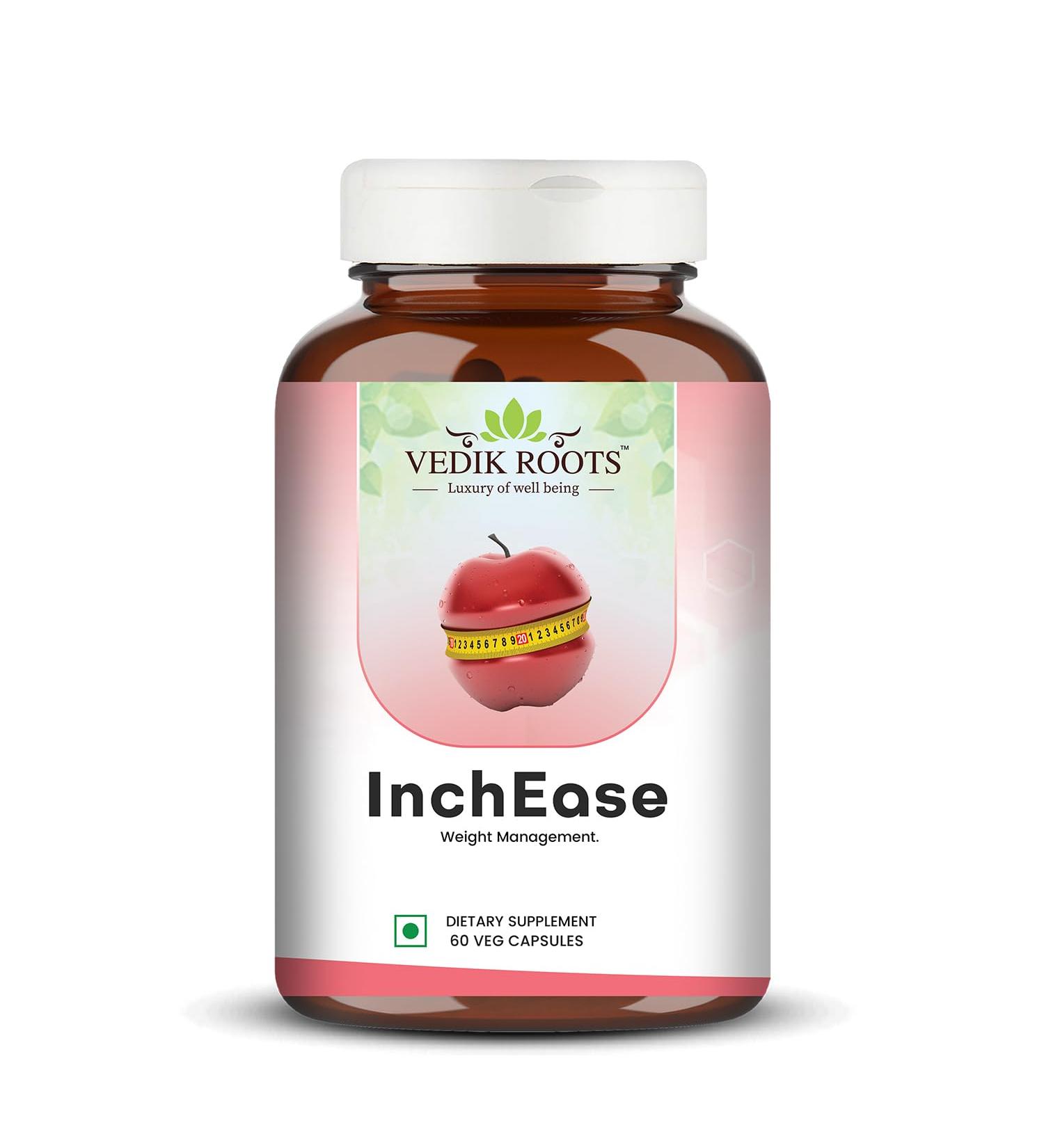VEDIKROOTS InchEase | Ayurvedic Herbal Supplement Traditionally Wellness | 60 Capsules (Pack of 1)