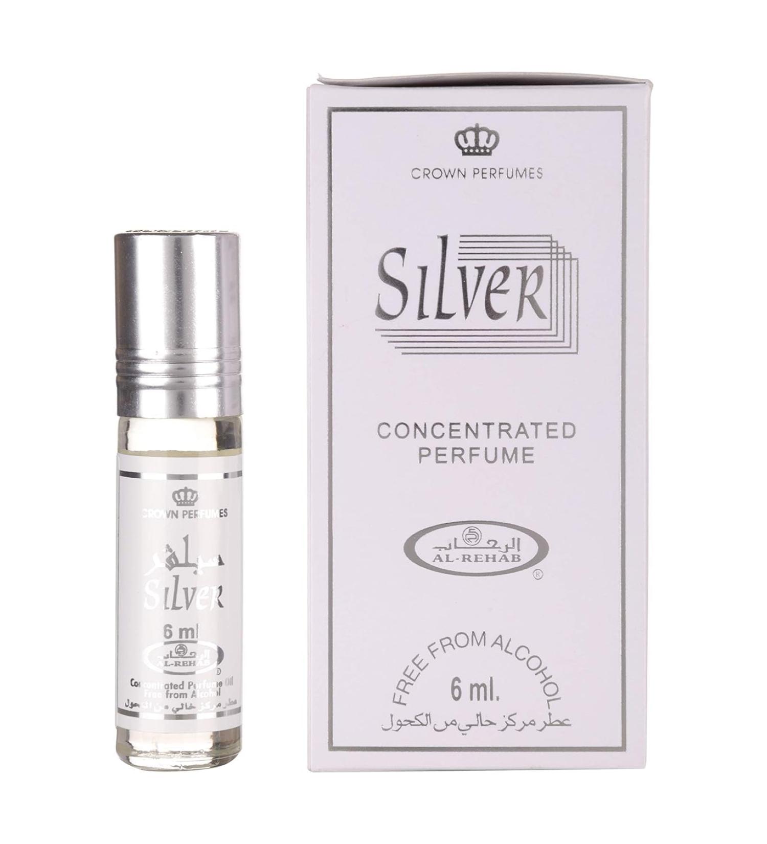 Al Rehab Silver Concentrated Perfume/Attar for Unisex 6 ml