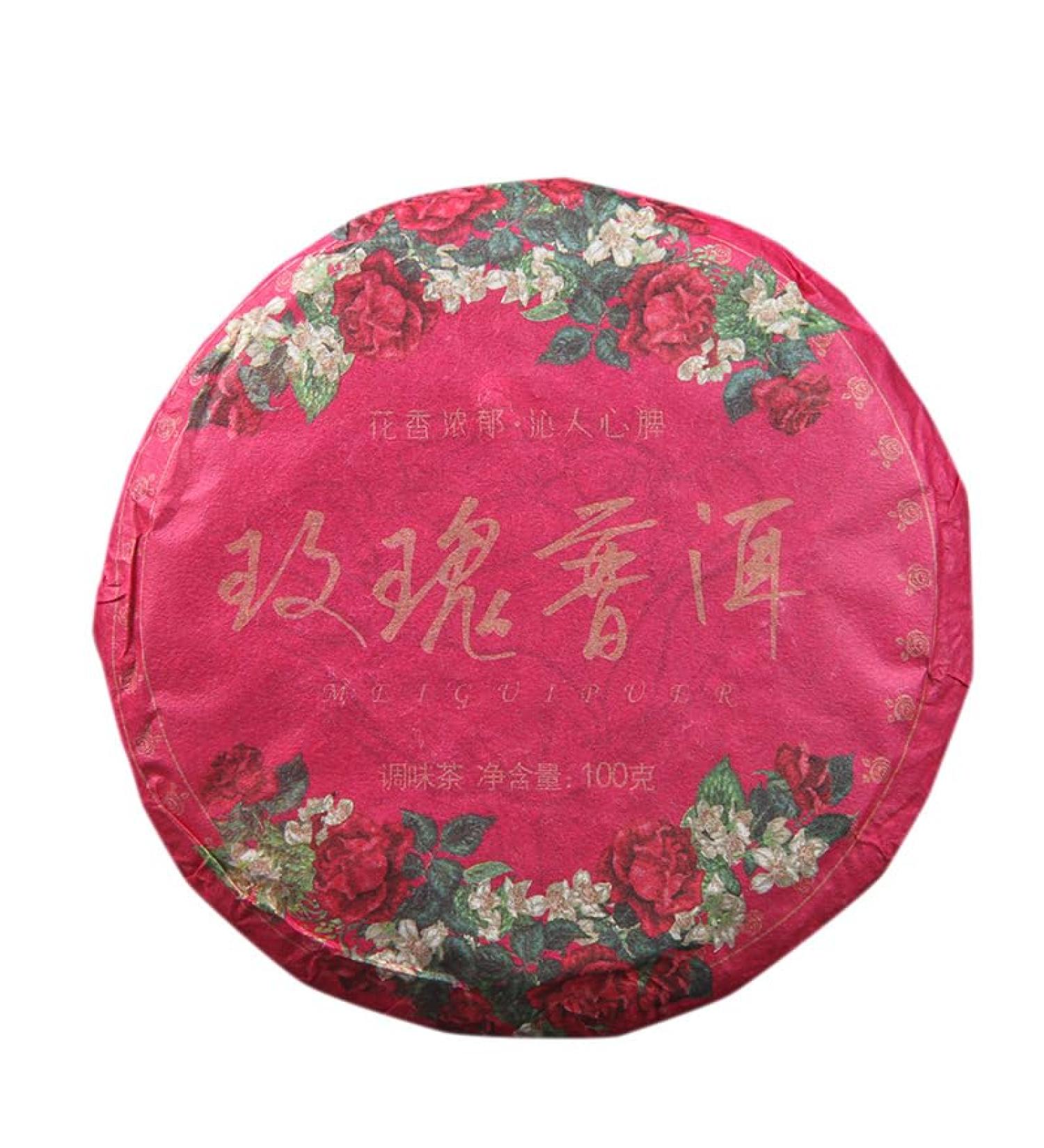 HELLOYOUNG 100g G teau au th Pu-erh bio chinois aromatis la rose aliment vert artisanal traditionnel avec un go t intense et un arri re-go t sucr  - Buy Online on GoSupps.com