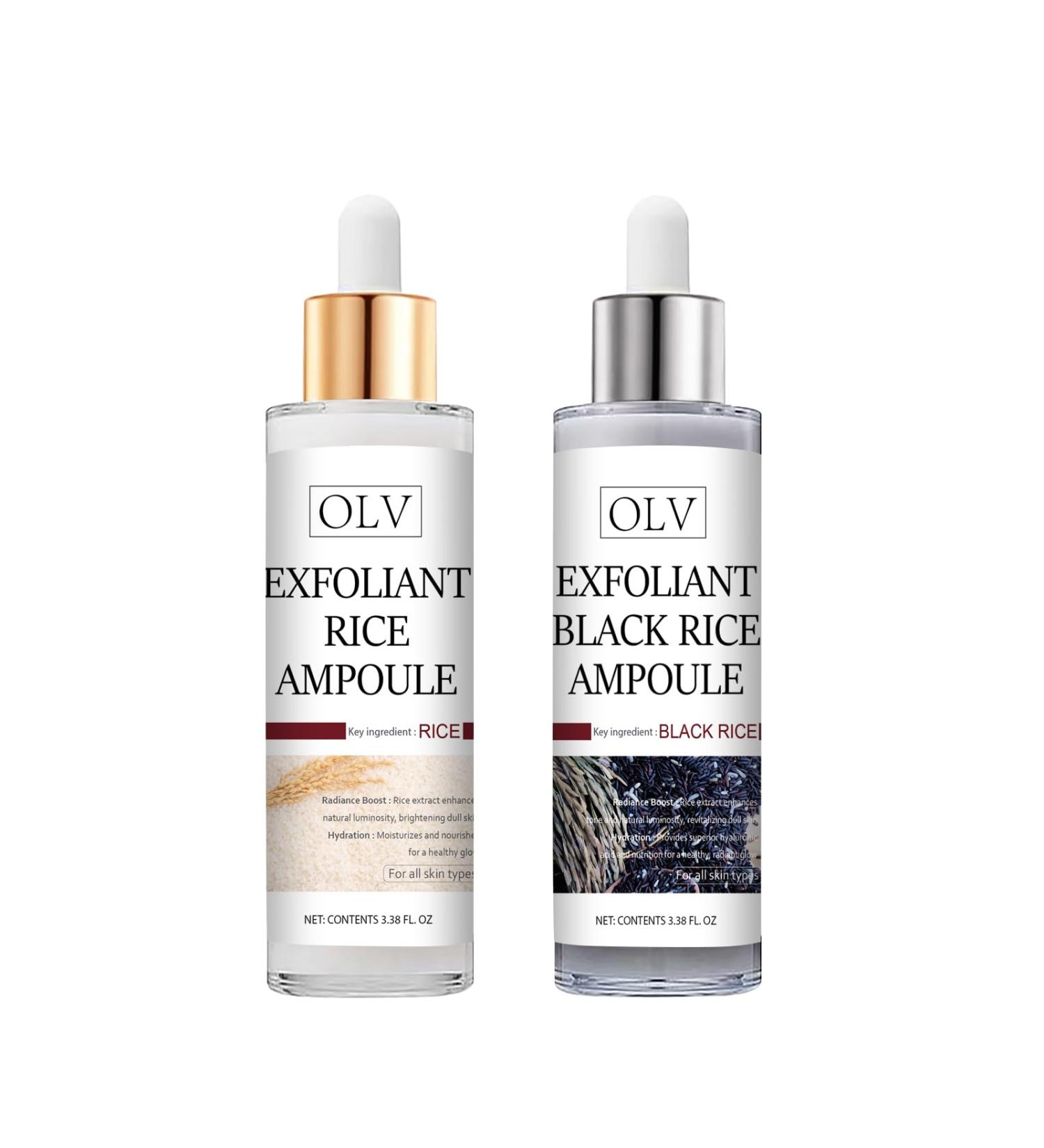 2 Pcs Peel Shot Glow Rice Ampoule Duo White & Black Rice Exfoliant for All Skin Types Gentle Peel & Deep Hydration Dead Skin Cells Remover - Buy Online on GoSupps.com